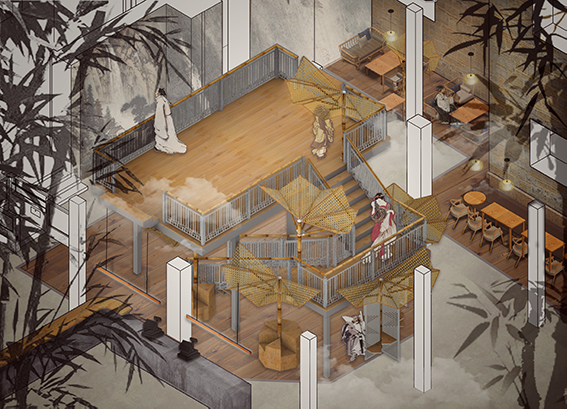 Isometric View to the central space