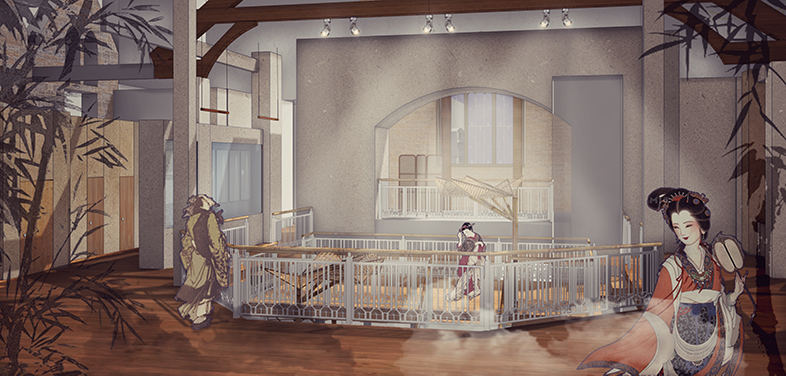 View to the ceremony stage