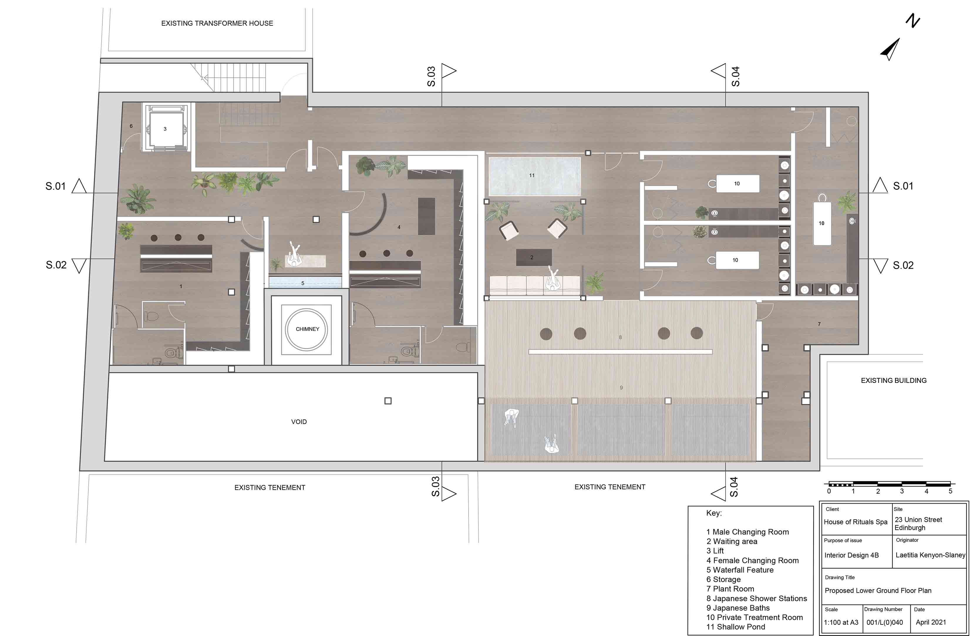 Rendered Lower Ground Floor Plan