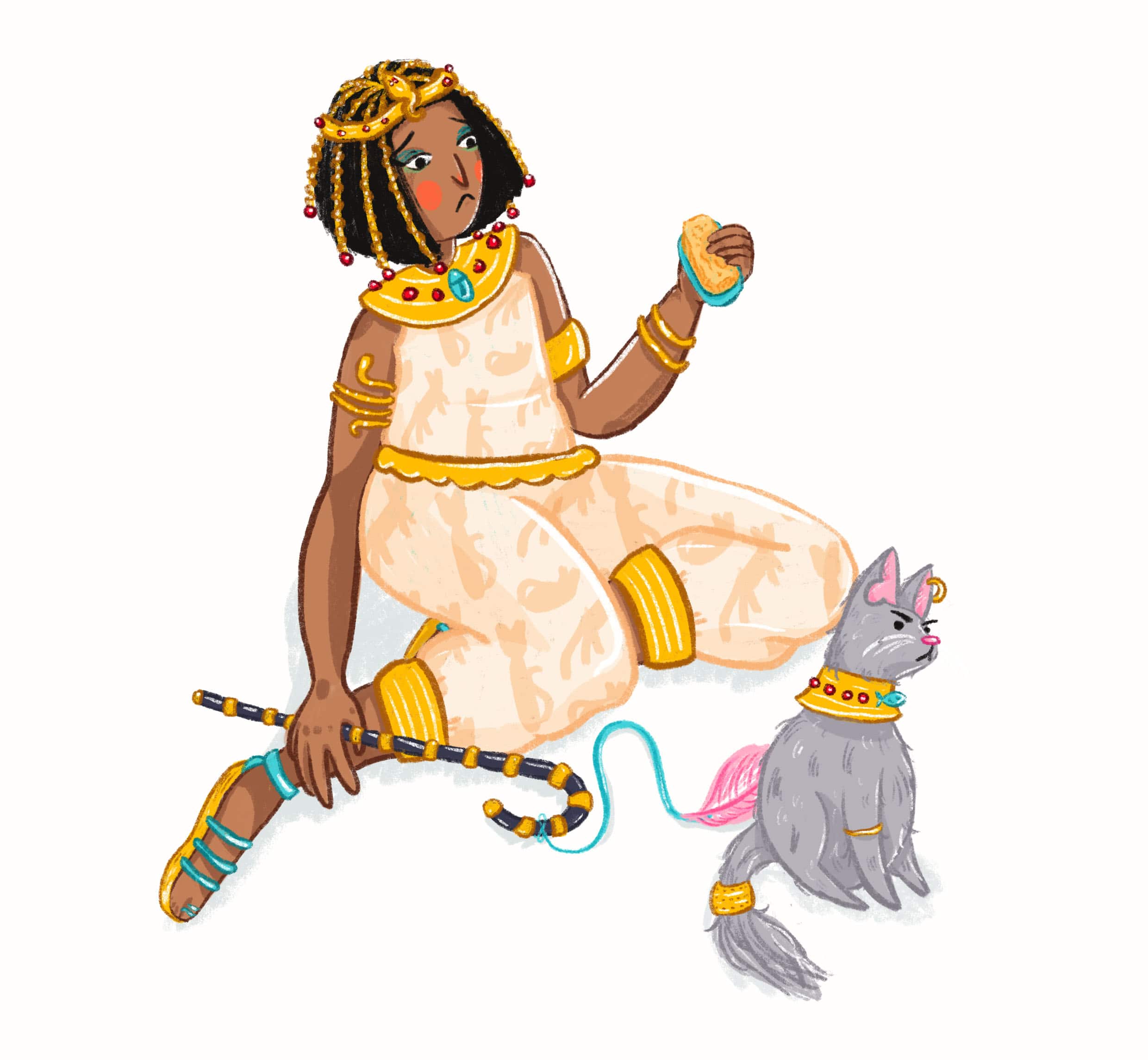 Modern Cleopatra with cat