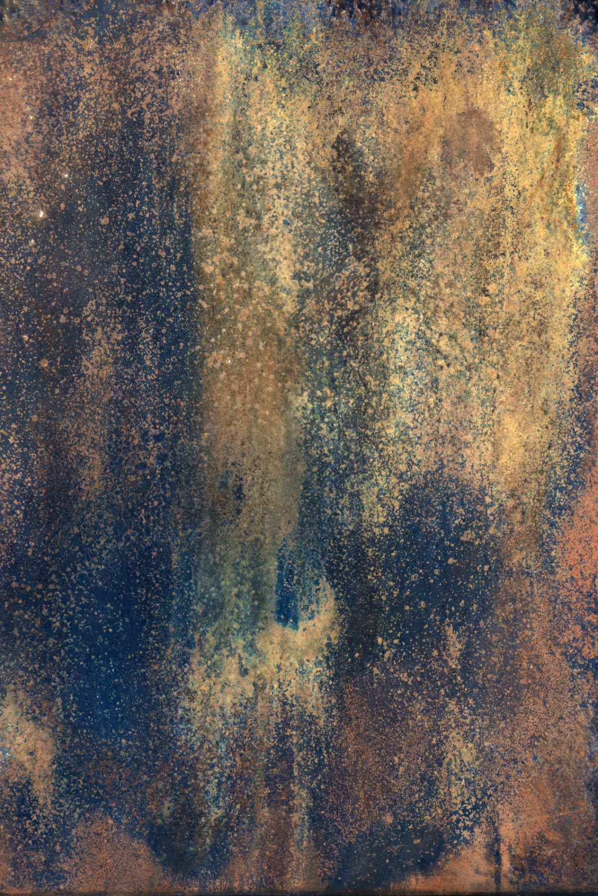 camera-less photogram using metals found in spoil tips that are prevalent in photography