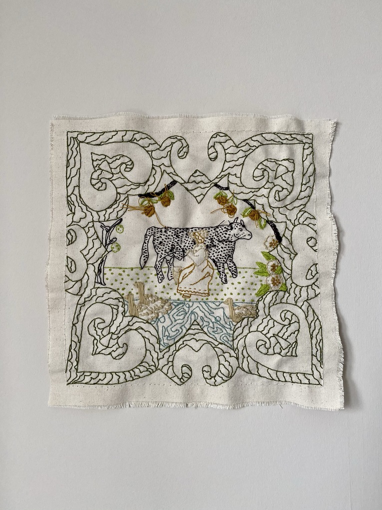 Looking After the Invisible, small-scale stitching inspired by Margaret's quilt