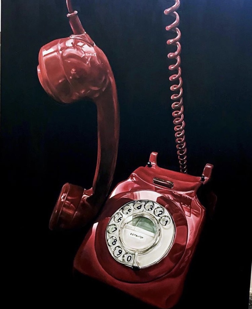 Sarah Ogilvie 'Hanging on the telephone' oil on panel, 135x105cm, 2018- UNAVAILABLE