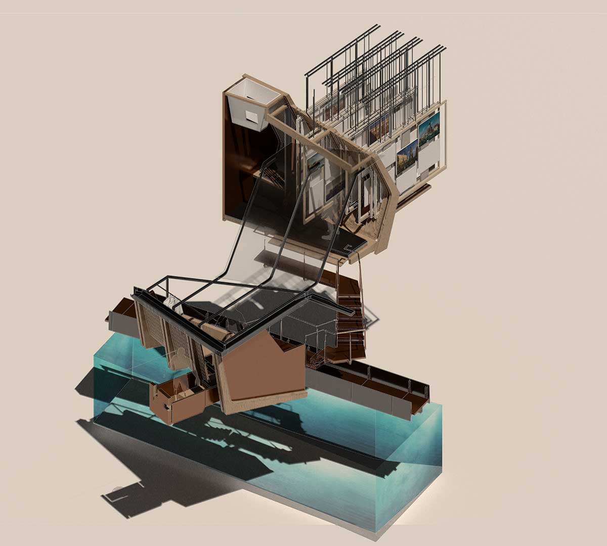 The Garden of Acqua Alta - Restoration Chamber // Axonometric