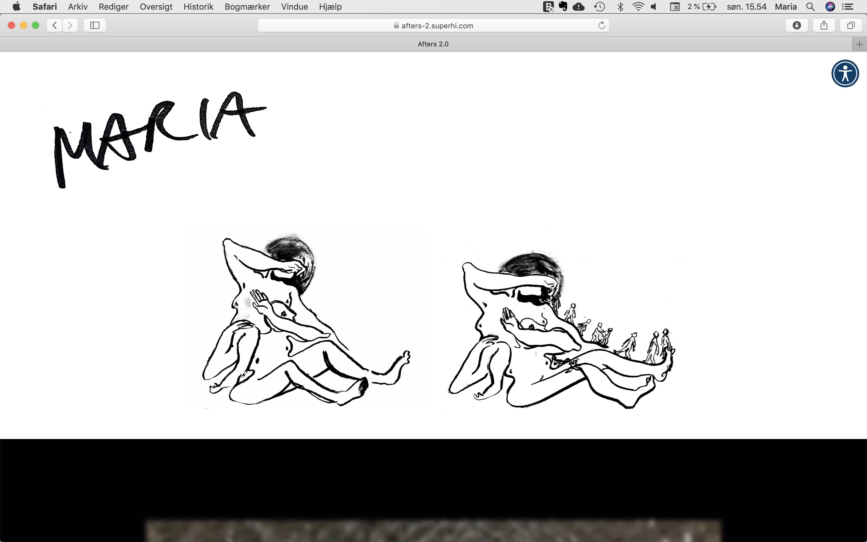 Screenshot of a page for Afters-2.superhi.com, showimg Maria's artists page