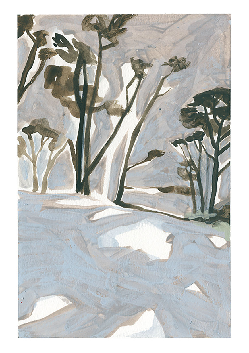 Painting of some trees in the snow, Fife