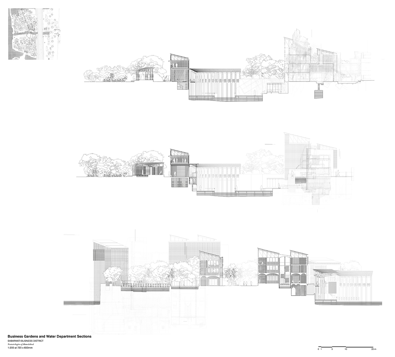 Sections through the District 1:200