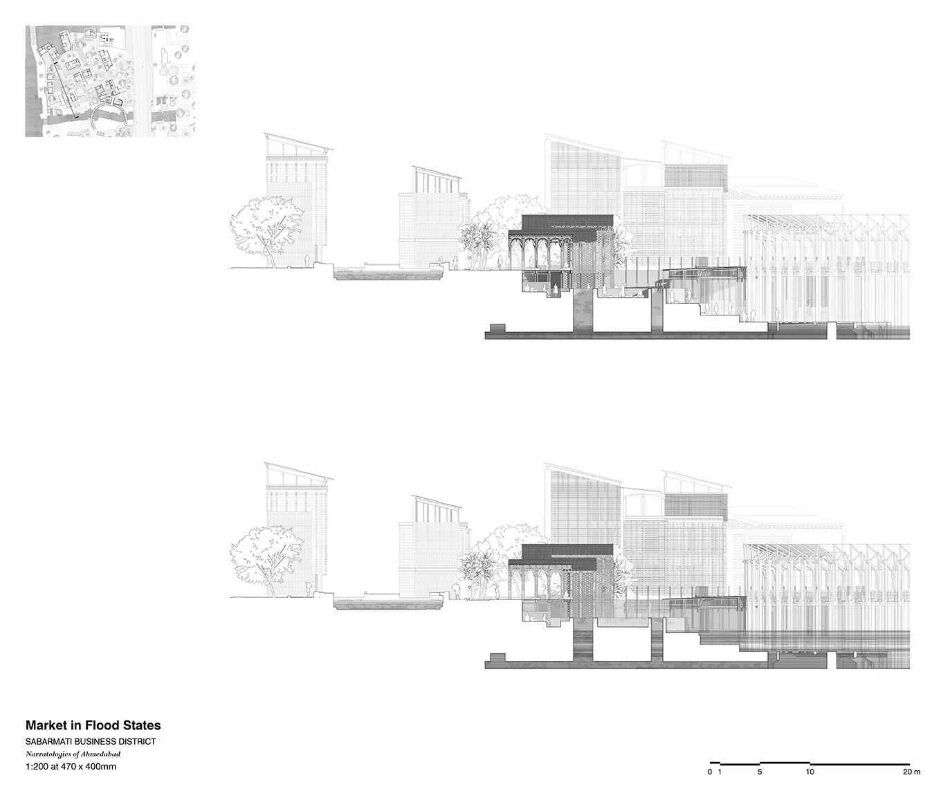 Delhi Gate River Market Sections 1:200