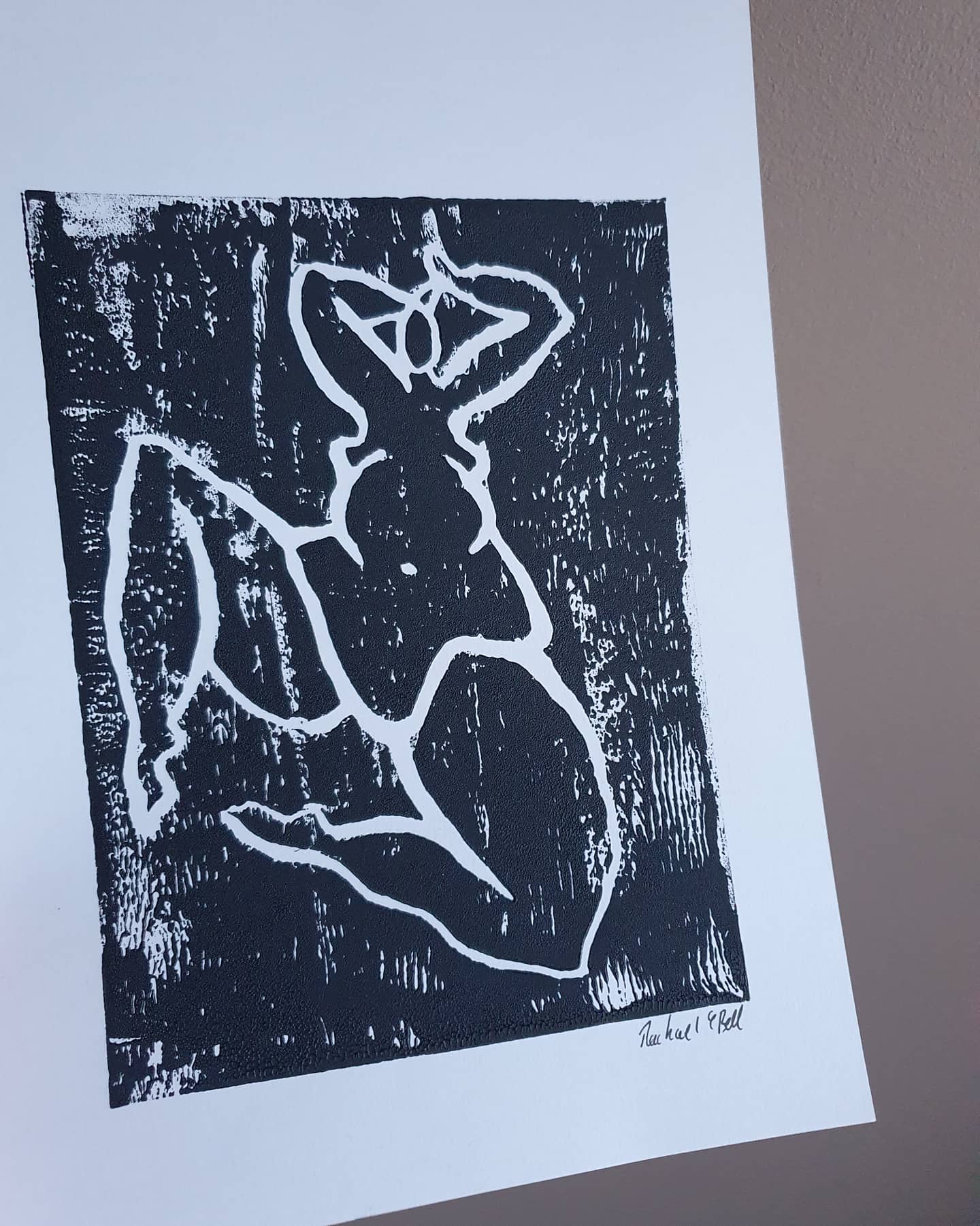 A4 Linocut Print