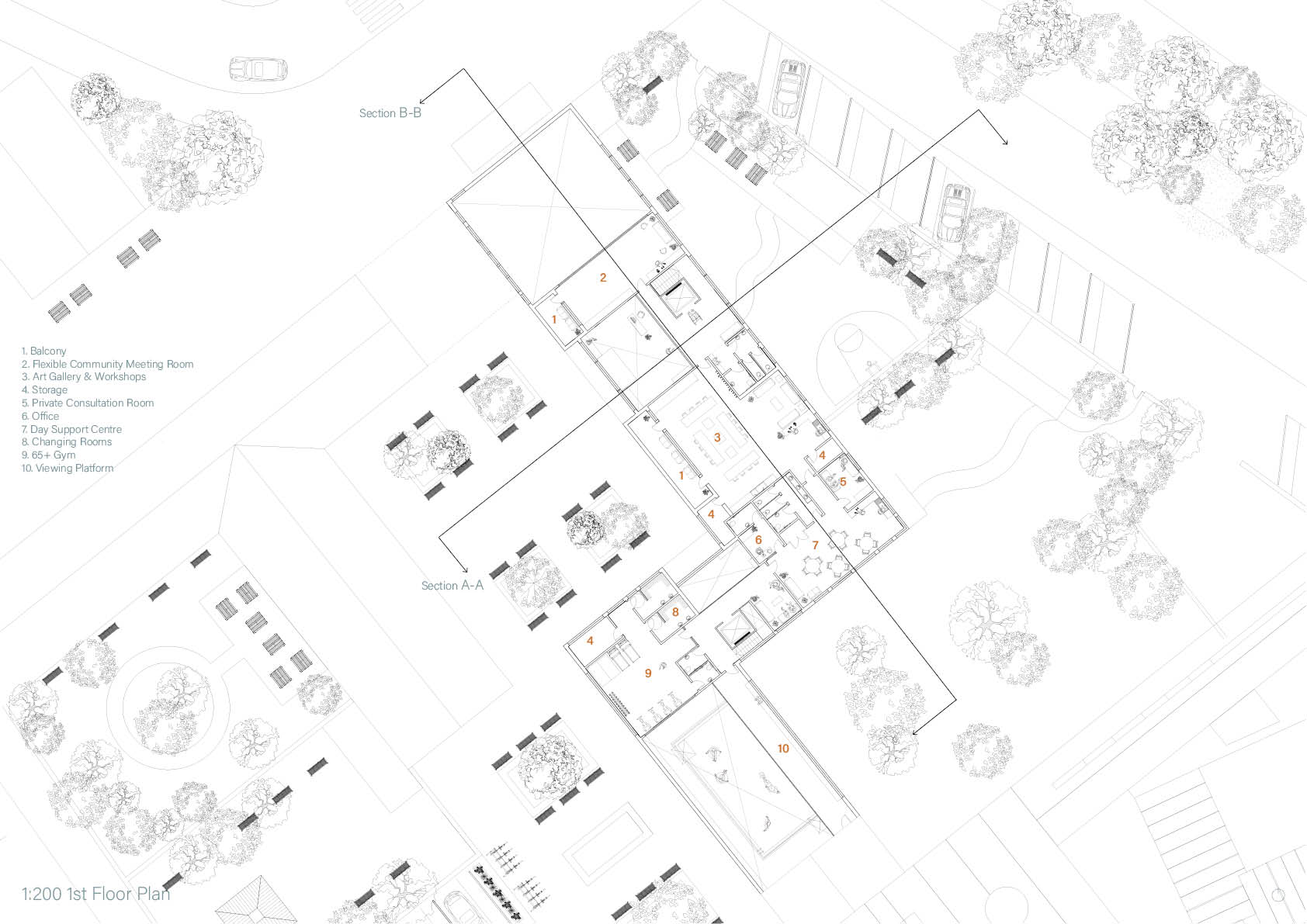 1st Floor Plan Scale 1:100 