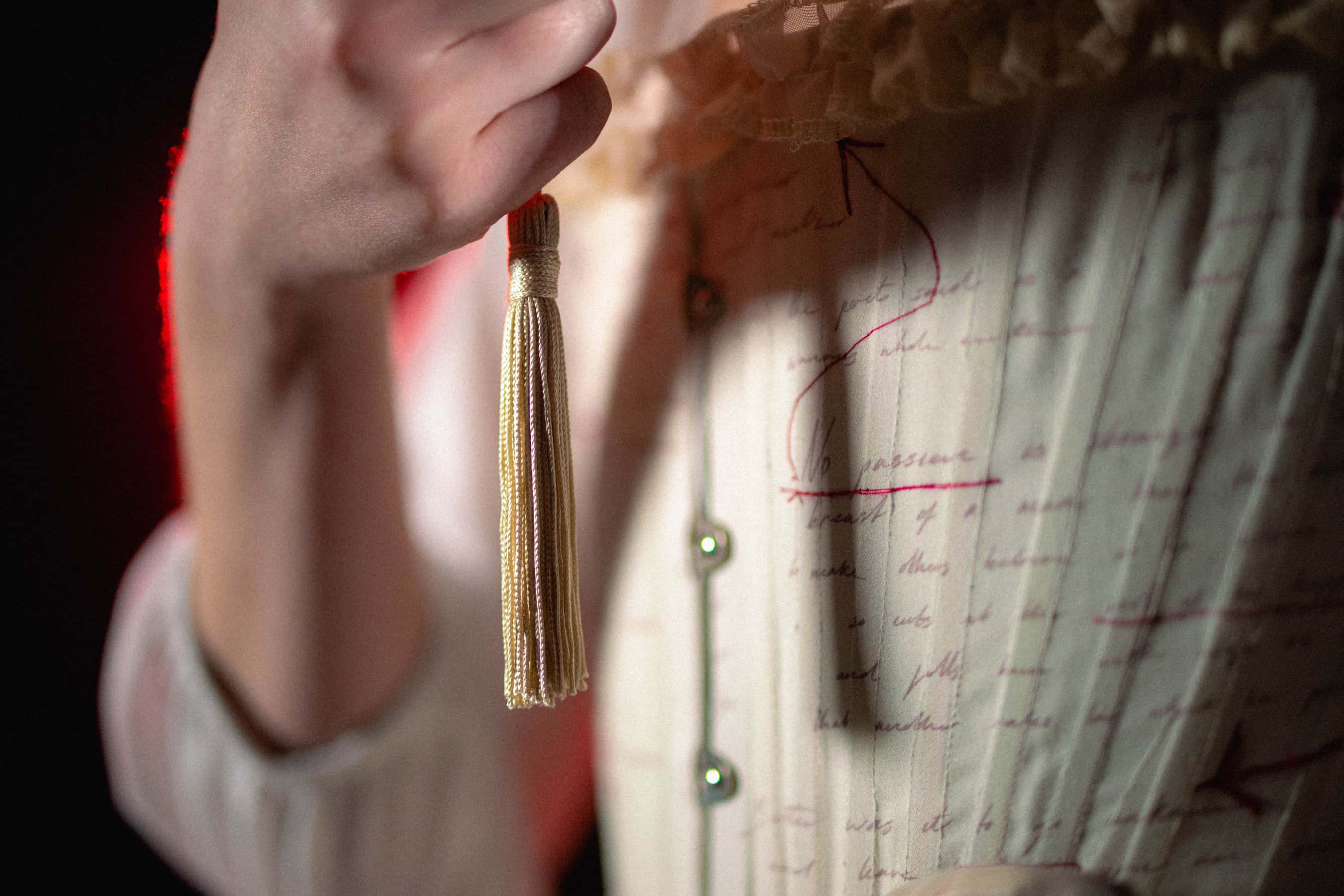 Orlando fan and corset close up