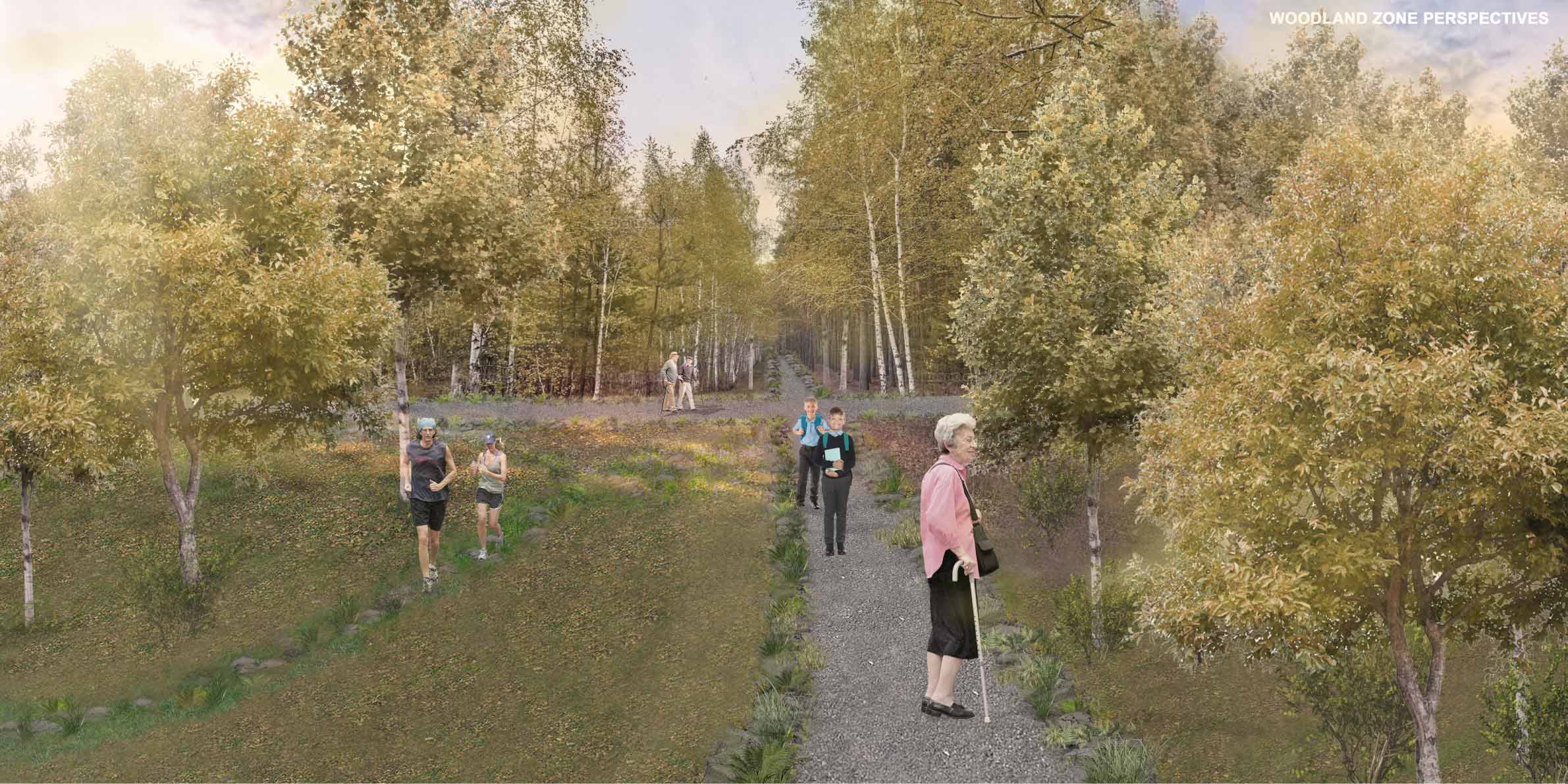 This is woodland zone in Post-industrial Park