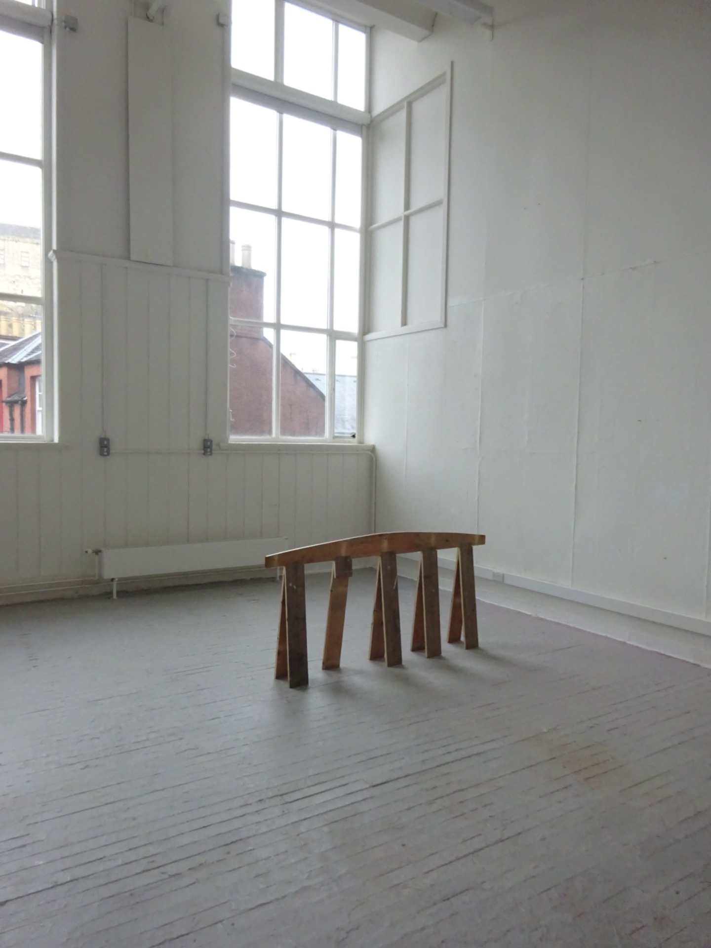 A planked structure with 9 legs