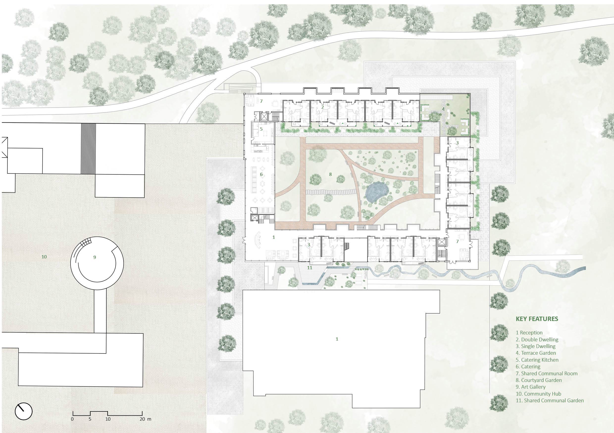 Ground floor plan with site
