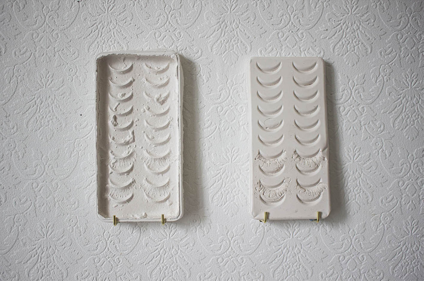 Lashes, plaster, each 18cm x 9cm, 2021