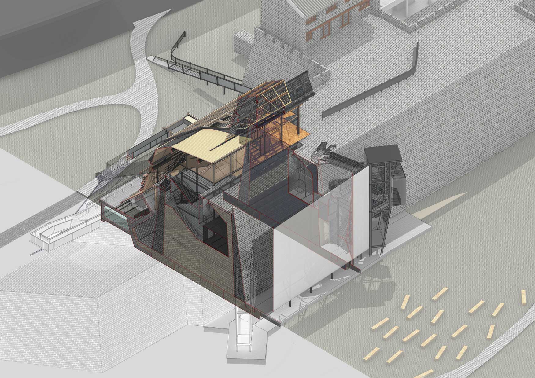 Isometric Section, Inhabited Wall 
