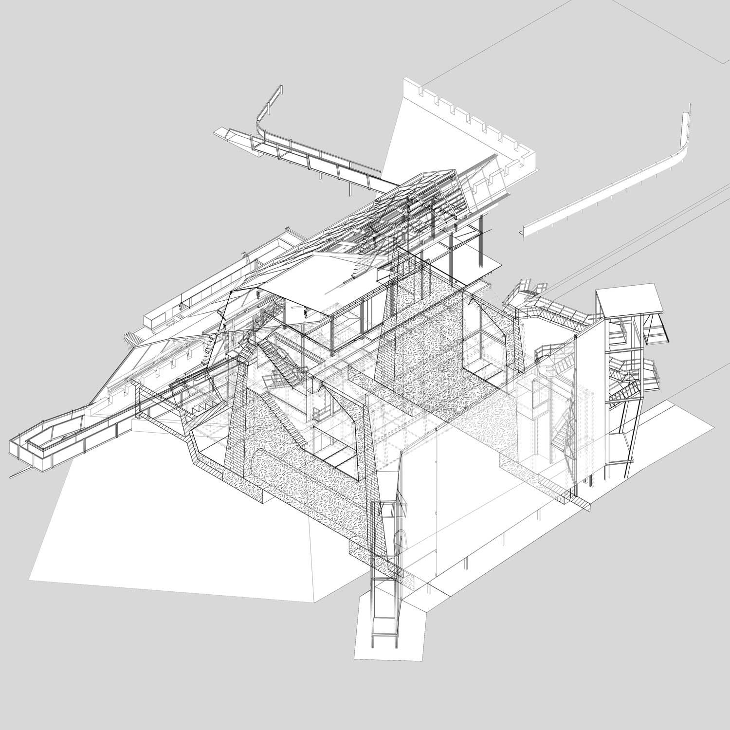 Isometric Section, Inhabited Wall 