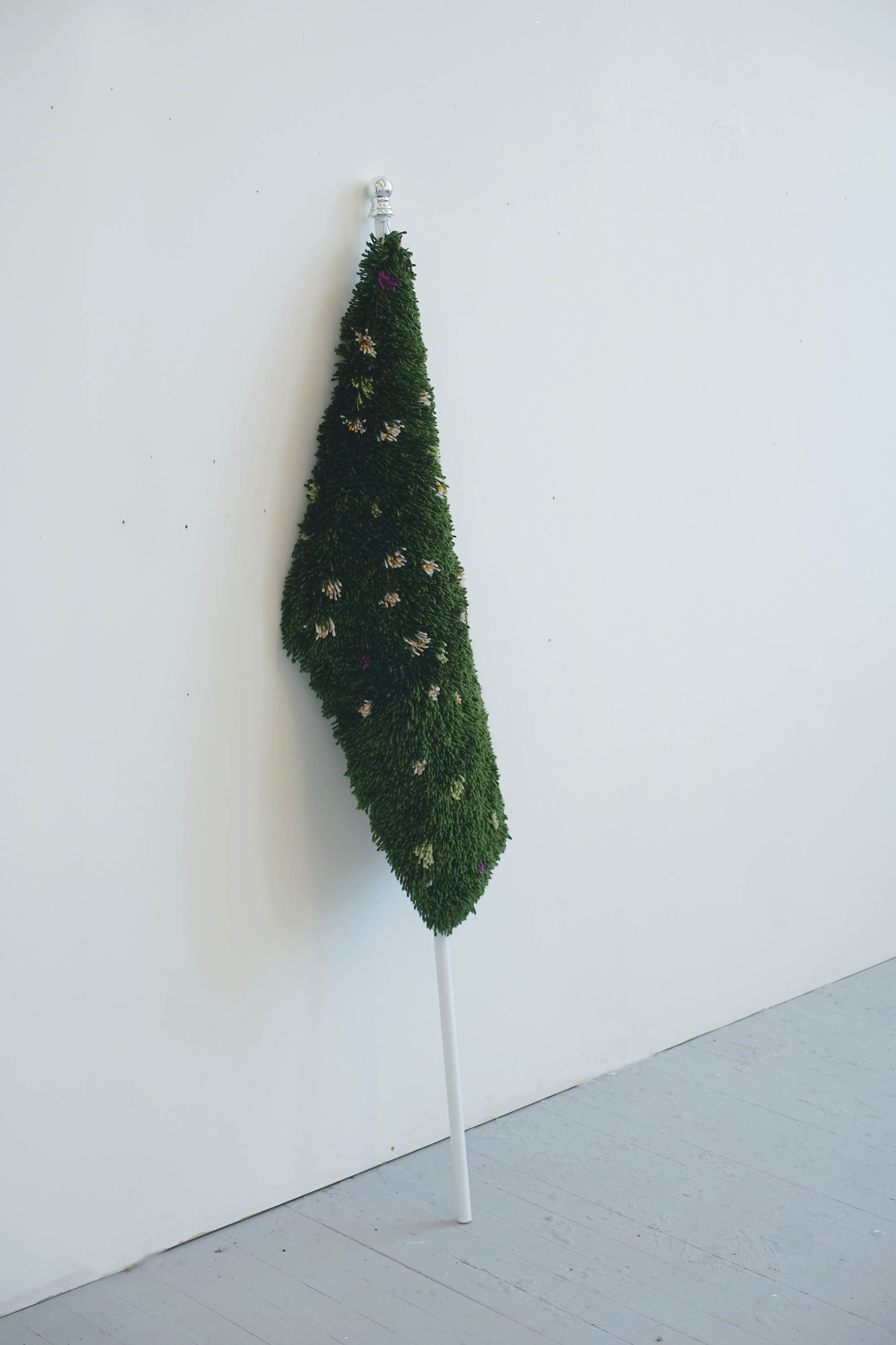 Hand made Latch Hook Wool Rug, synthetic yarn.