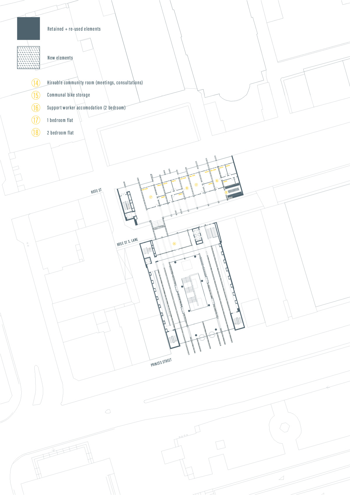 First floor plan annotated