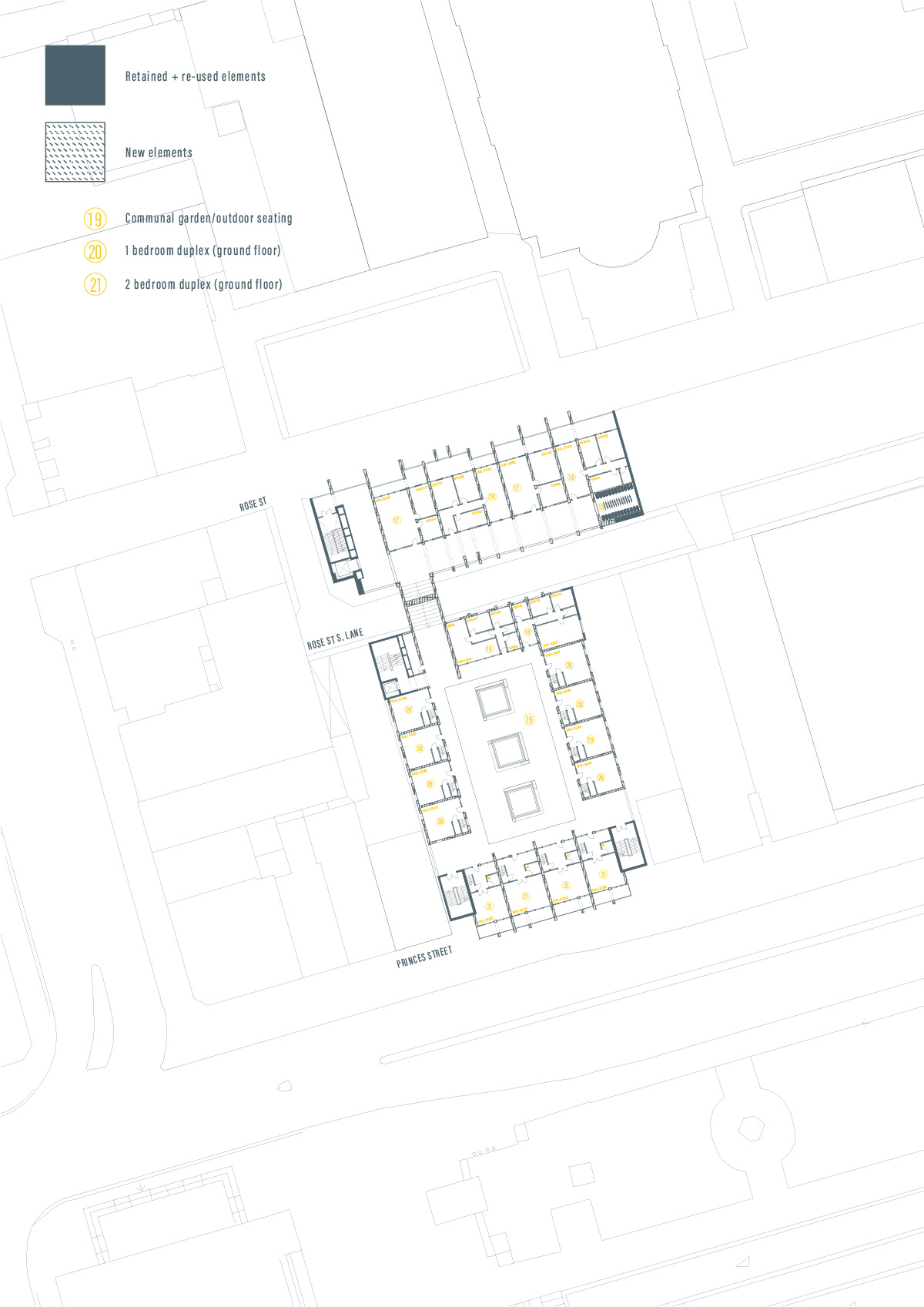 Second floor plan annotated