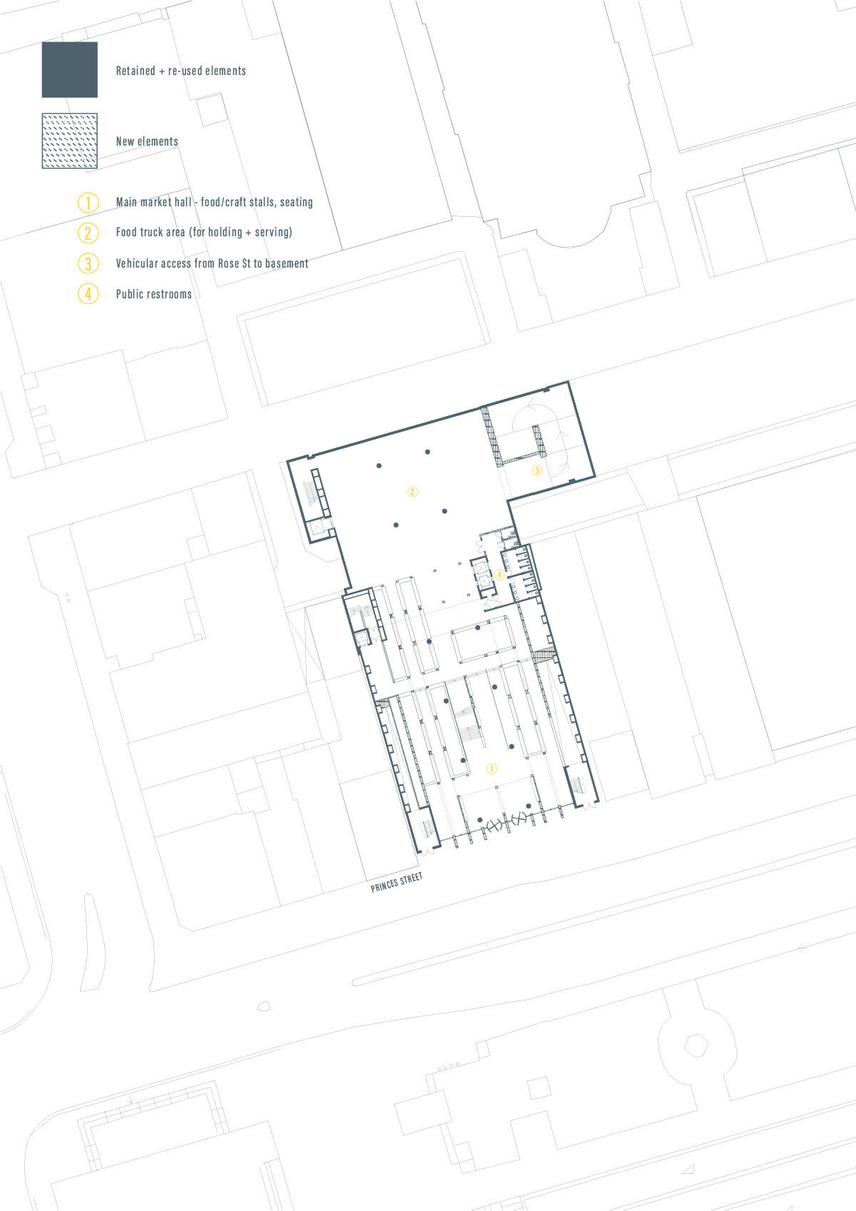 Ground floor plan annotated