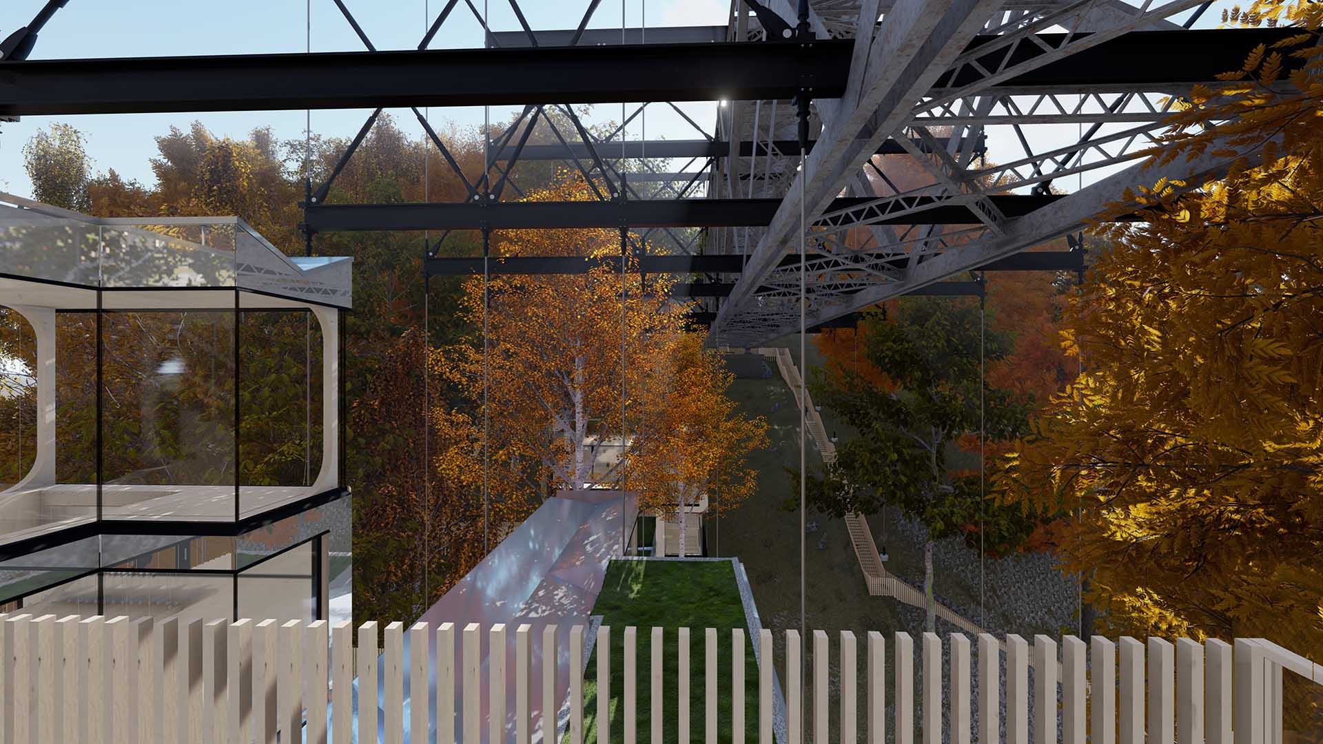 Interior Visualisation of Refuge 2's Balcony View