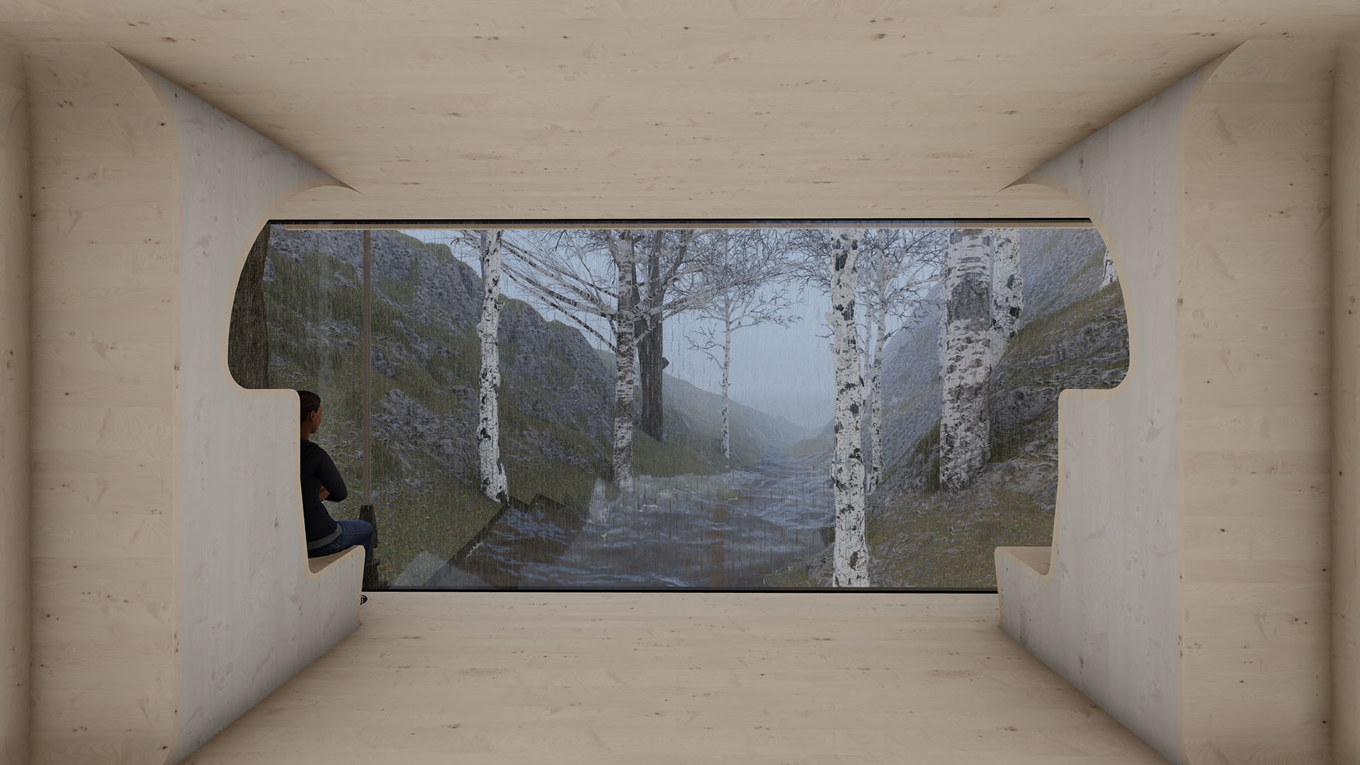 Interior Visualisation of the Sanctuary's view of the River