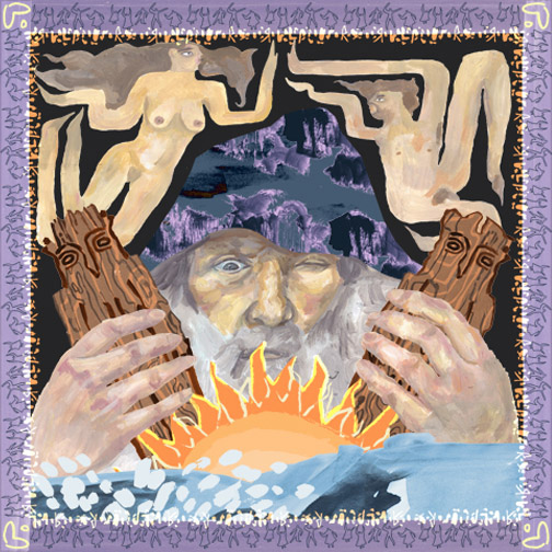 'Creation of Man' digital textile design