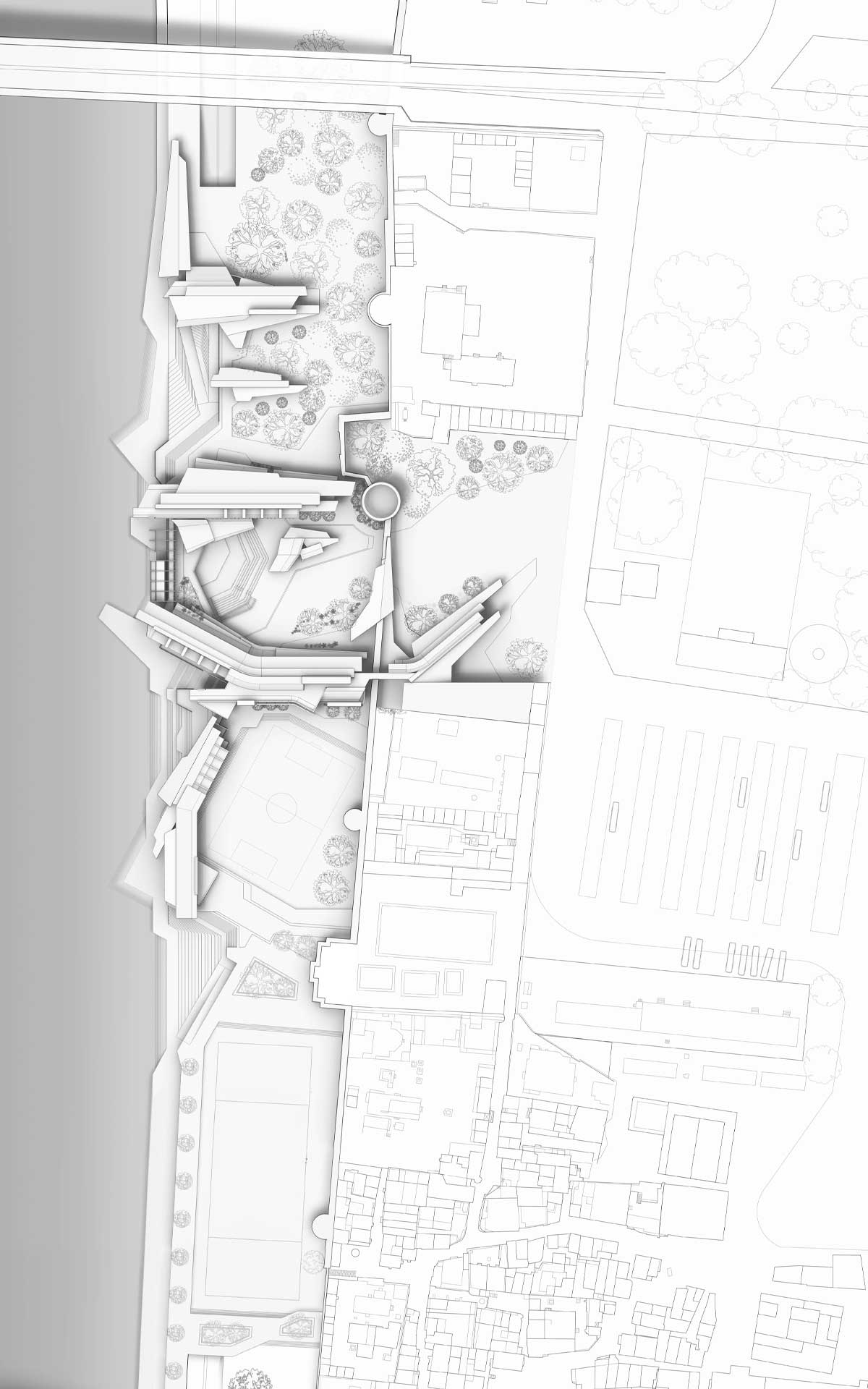 roof plan of the riverfront