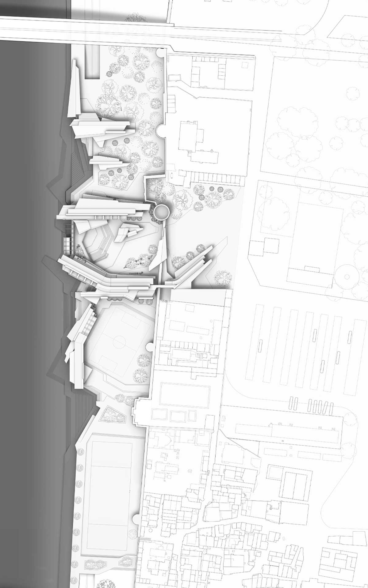 roof plan of the riverfront