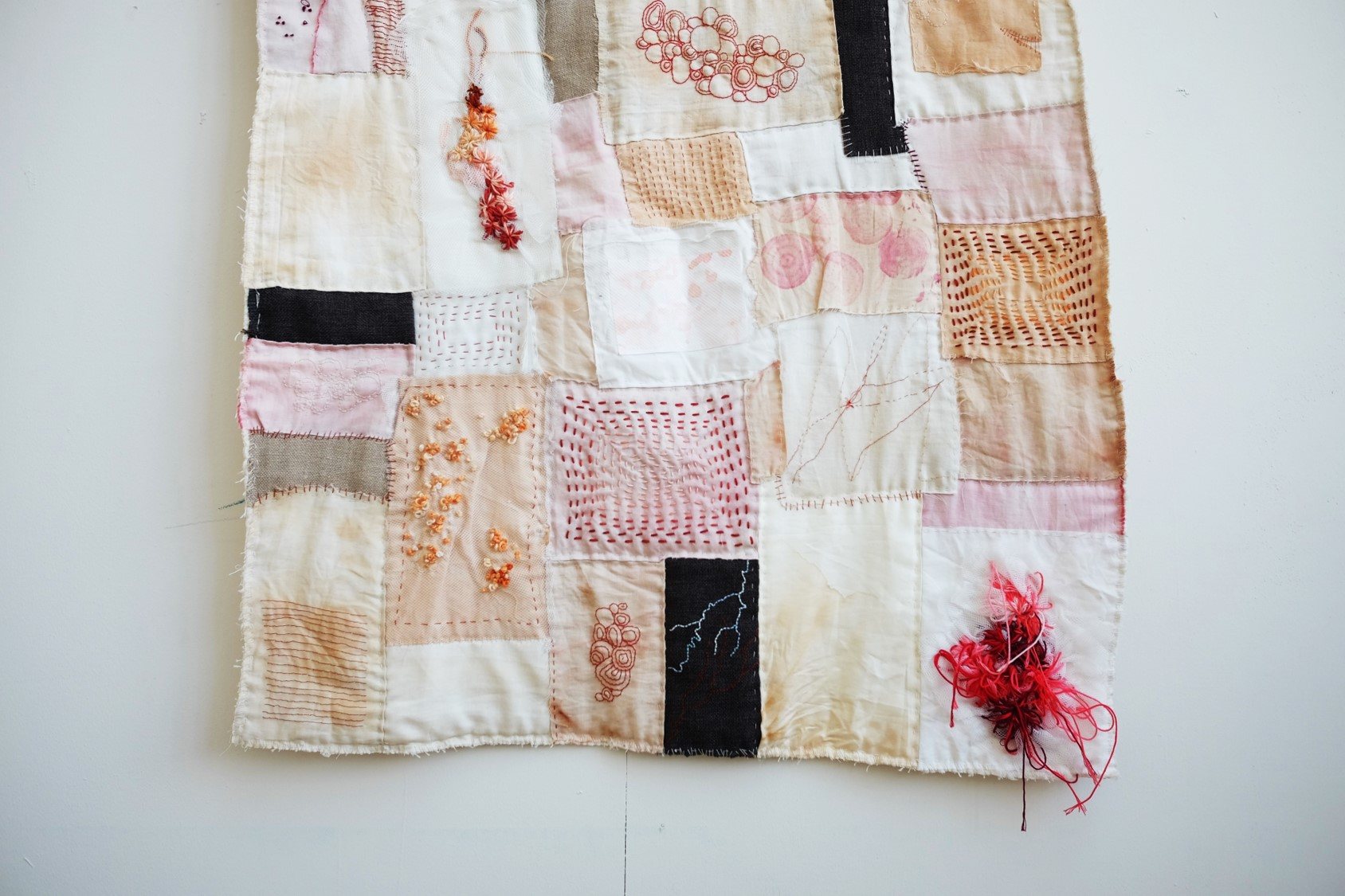 Bottom section of patchwork quilt