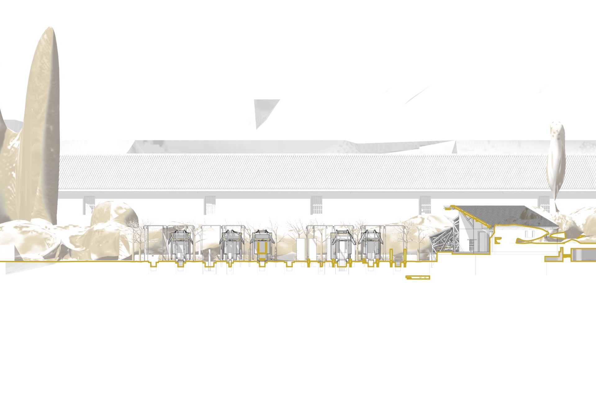 NW Site Section - Drawing