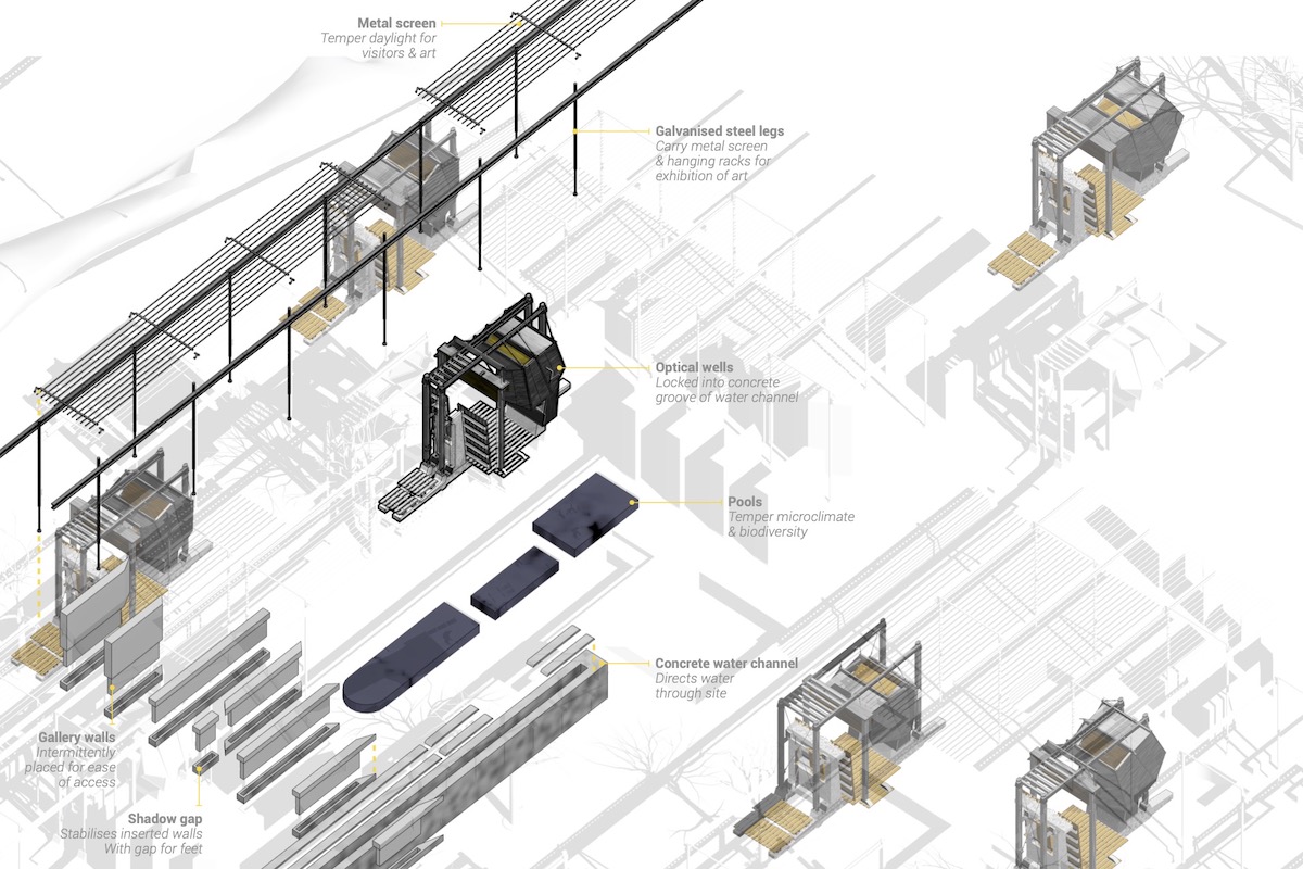 Gate Exploded Axonometric - Drawing