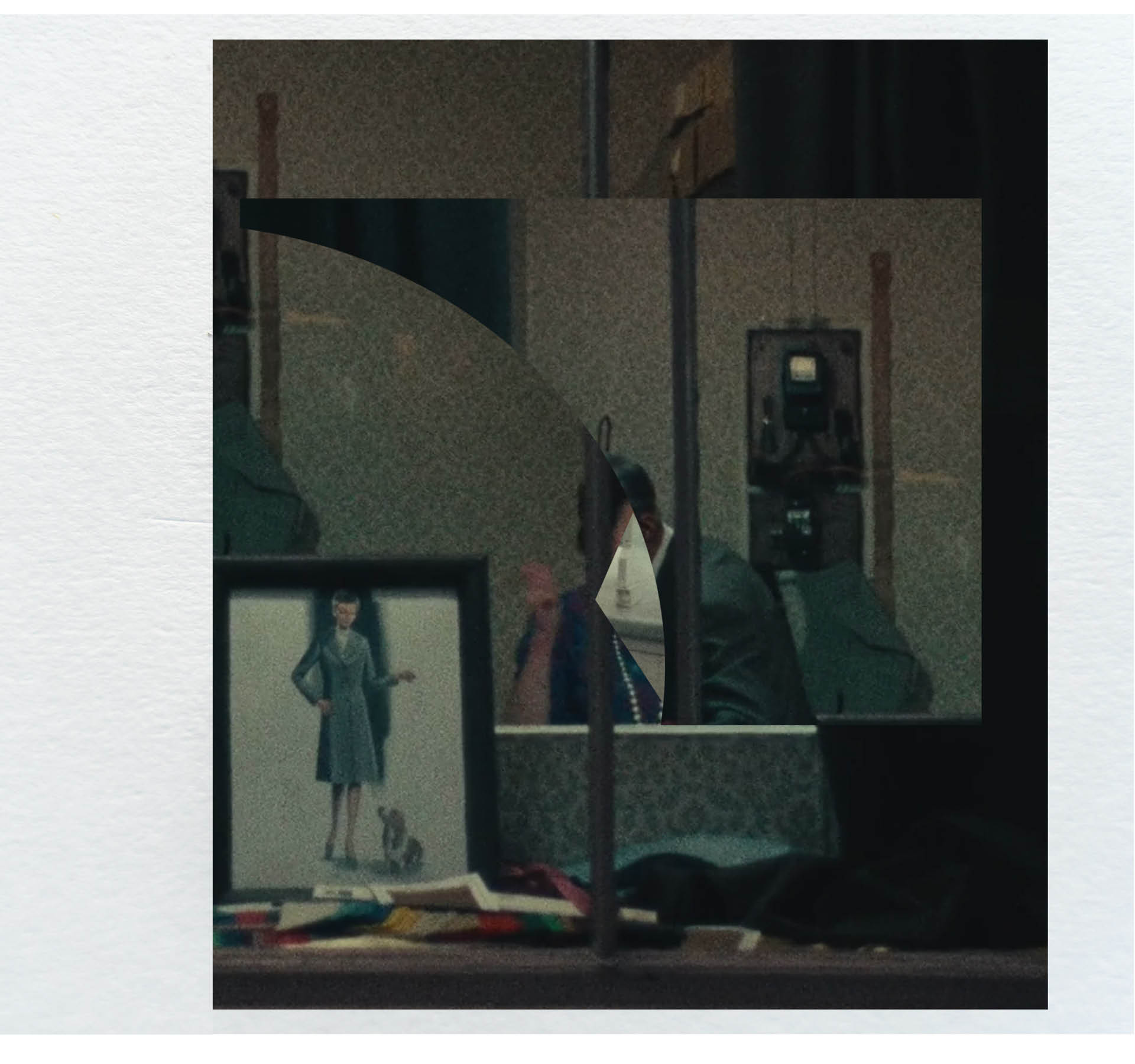 Shop display. Digital collage d'apres Agnes Varda. May 2021