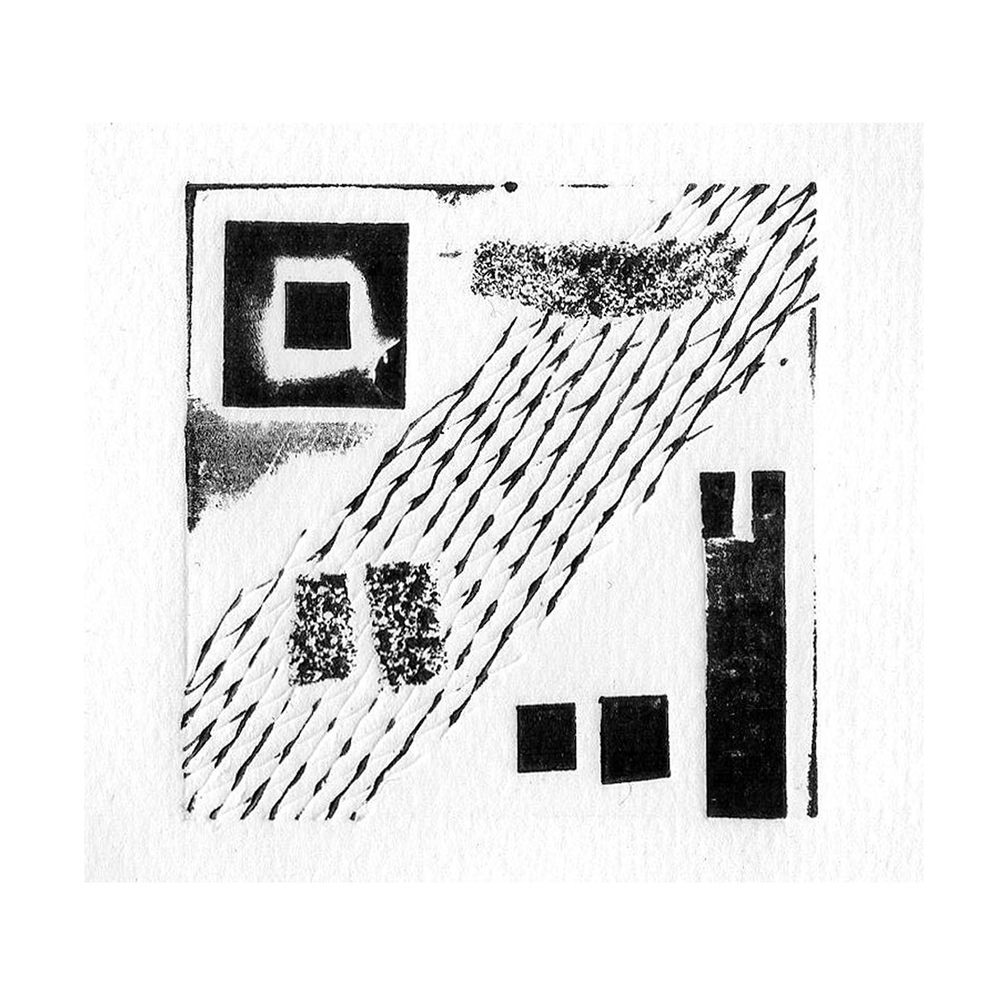 Miniature print using household objects and a table-top press.