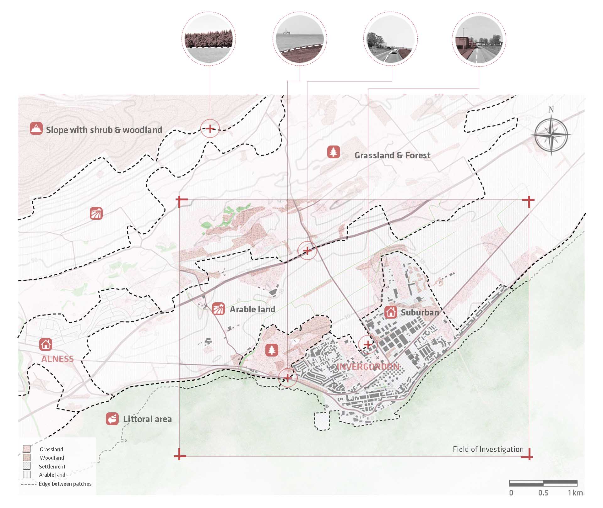 An area with complex patches situation is selected as the site.