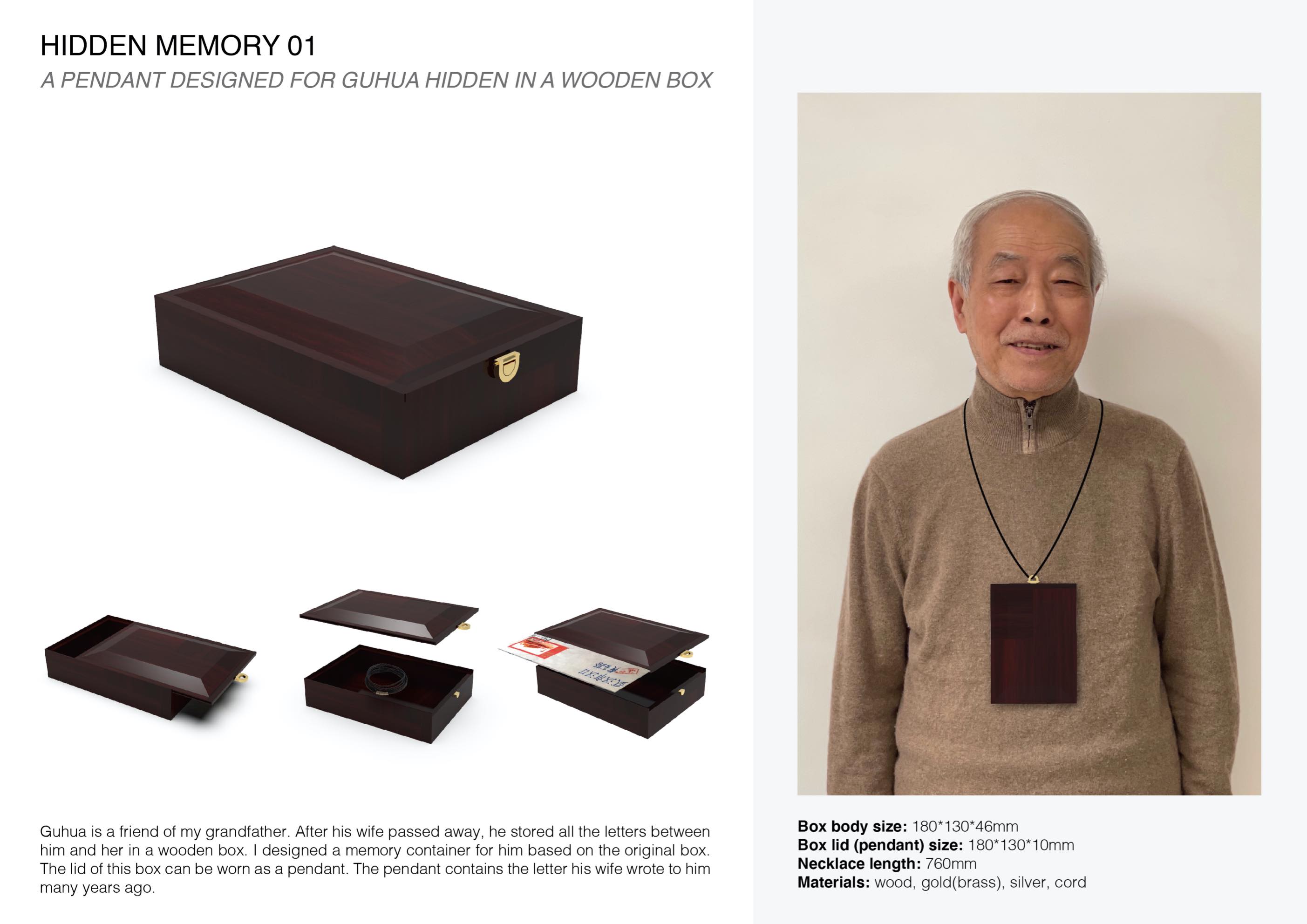 A pendant designed for Guhua hidden in a wooden box
