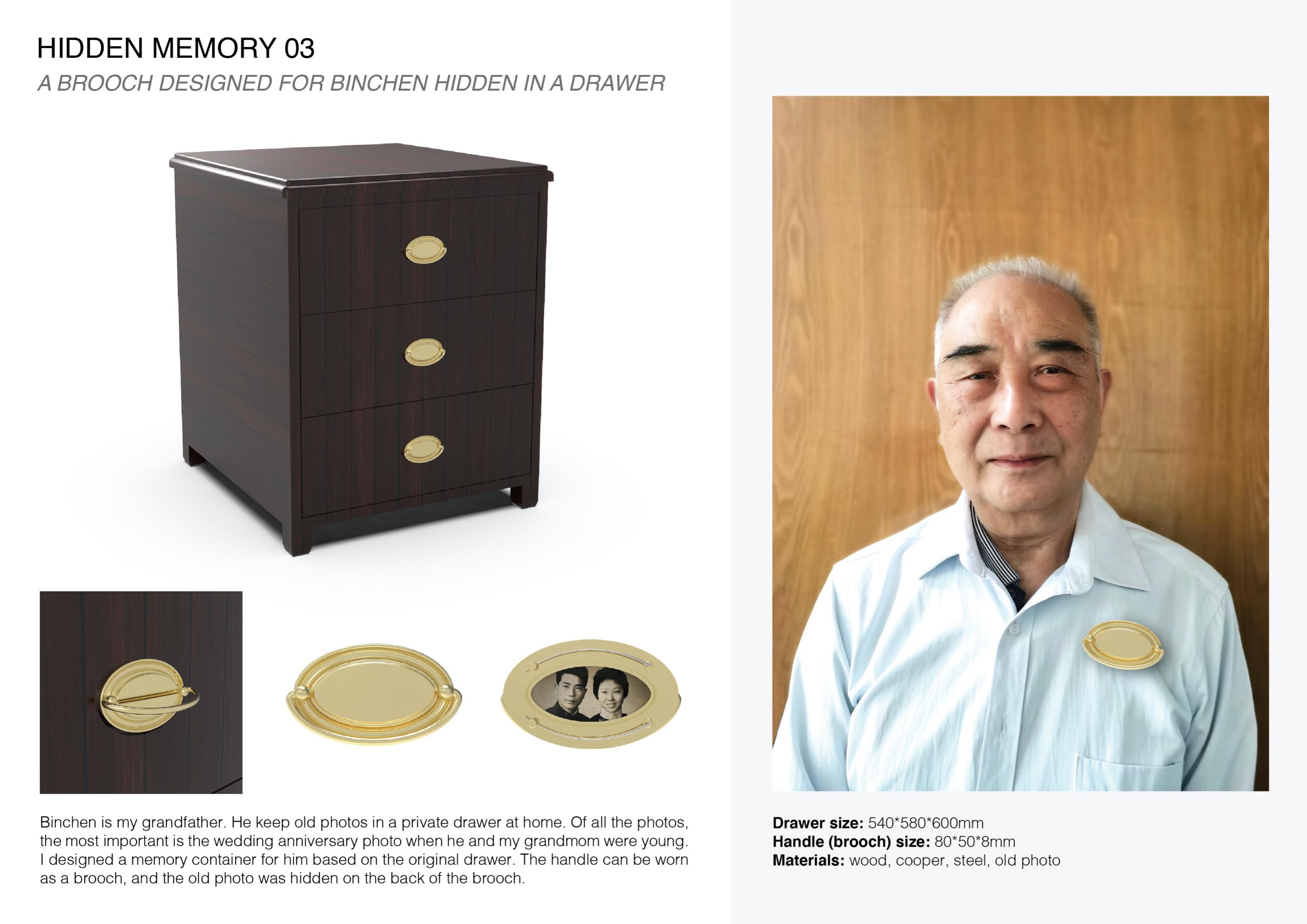 A brooch designed for BINCHEN hidden in a drawer