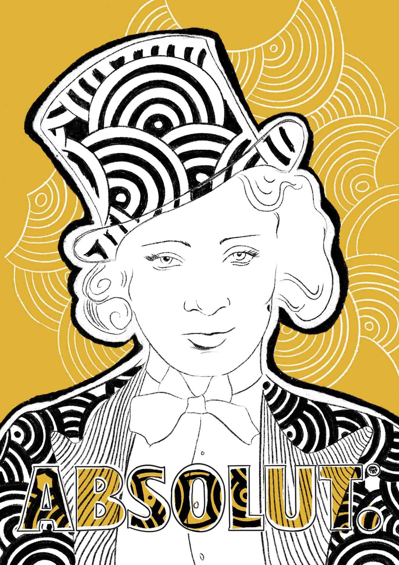 Illustration of Marlene Dietrich 