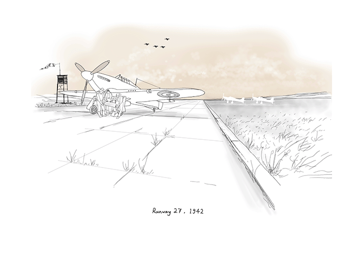 animation of imagenation in coastal disued airfield runway