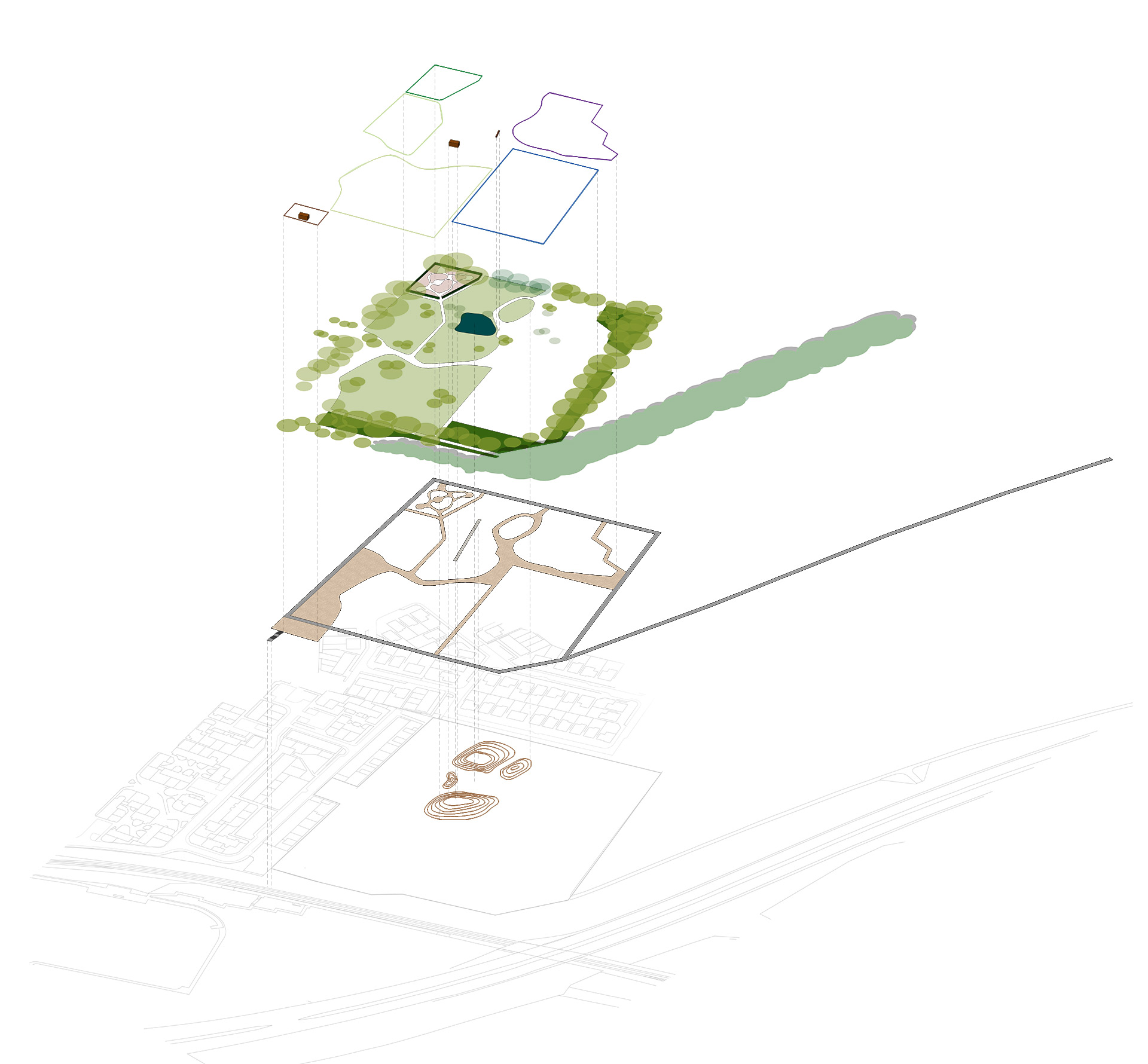Exploded diagram of Newcraighall Park layout