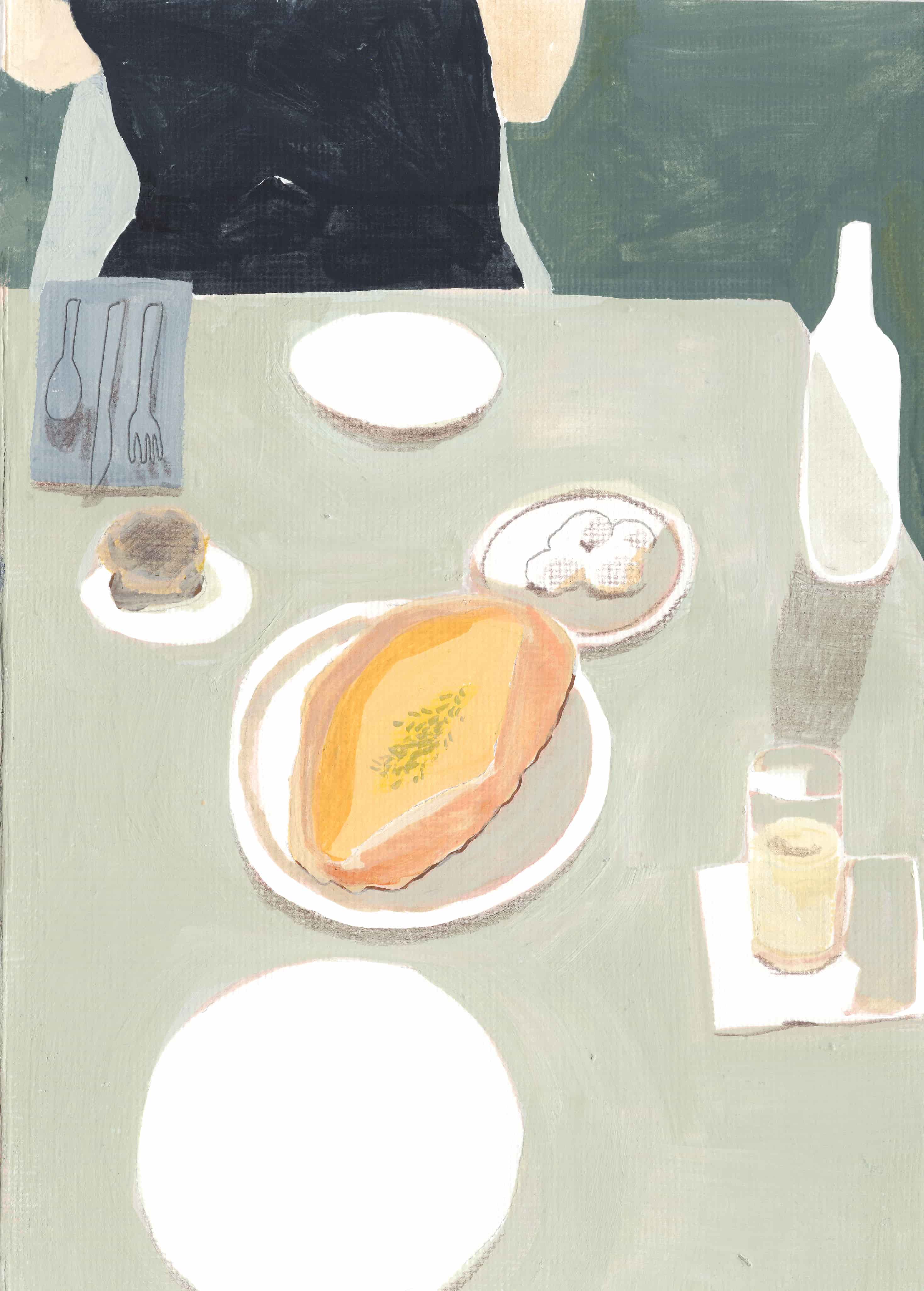still life, layout of food on a table