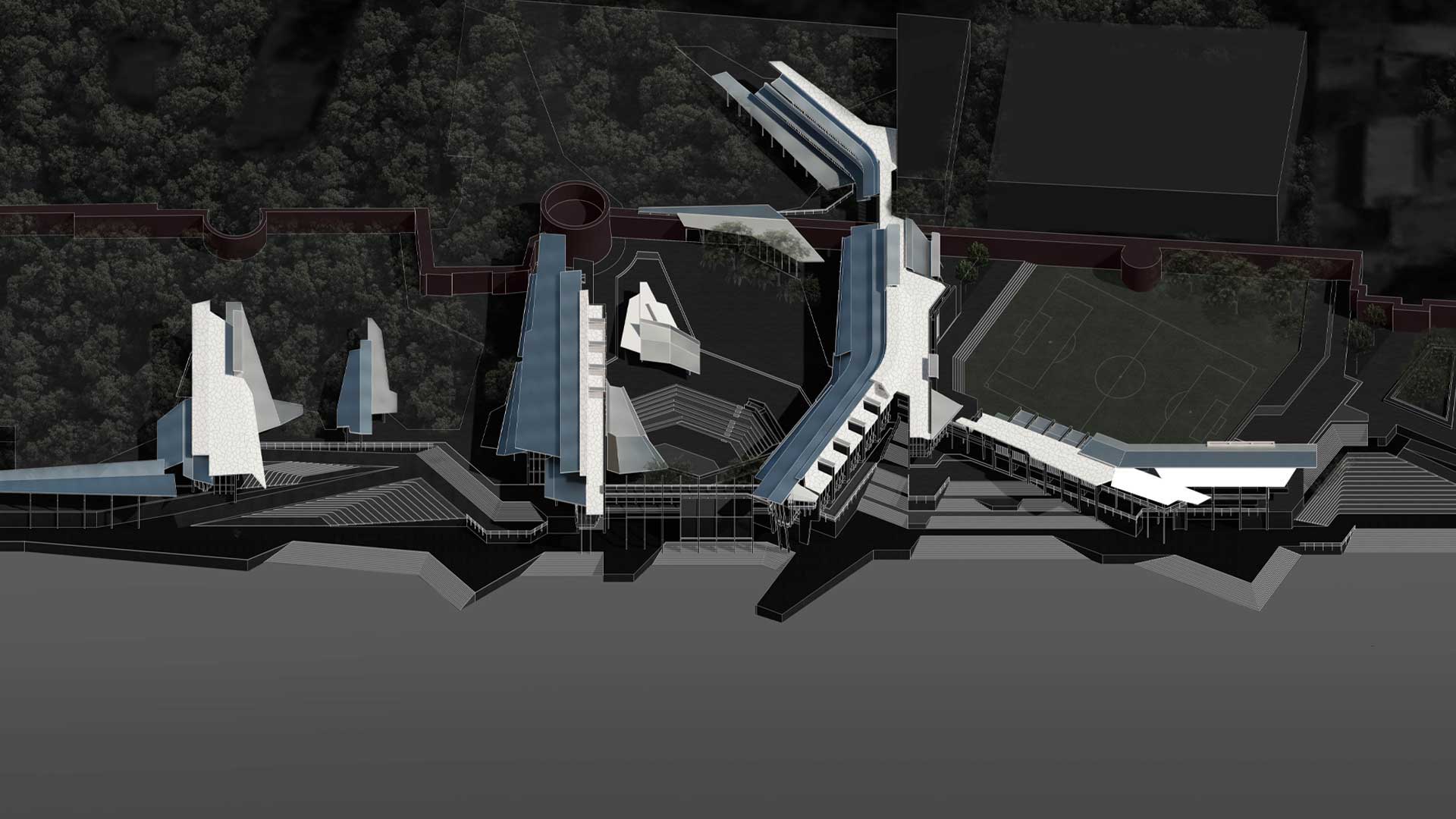 Axonometric of the Ahmedabad foreground