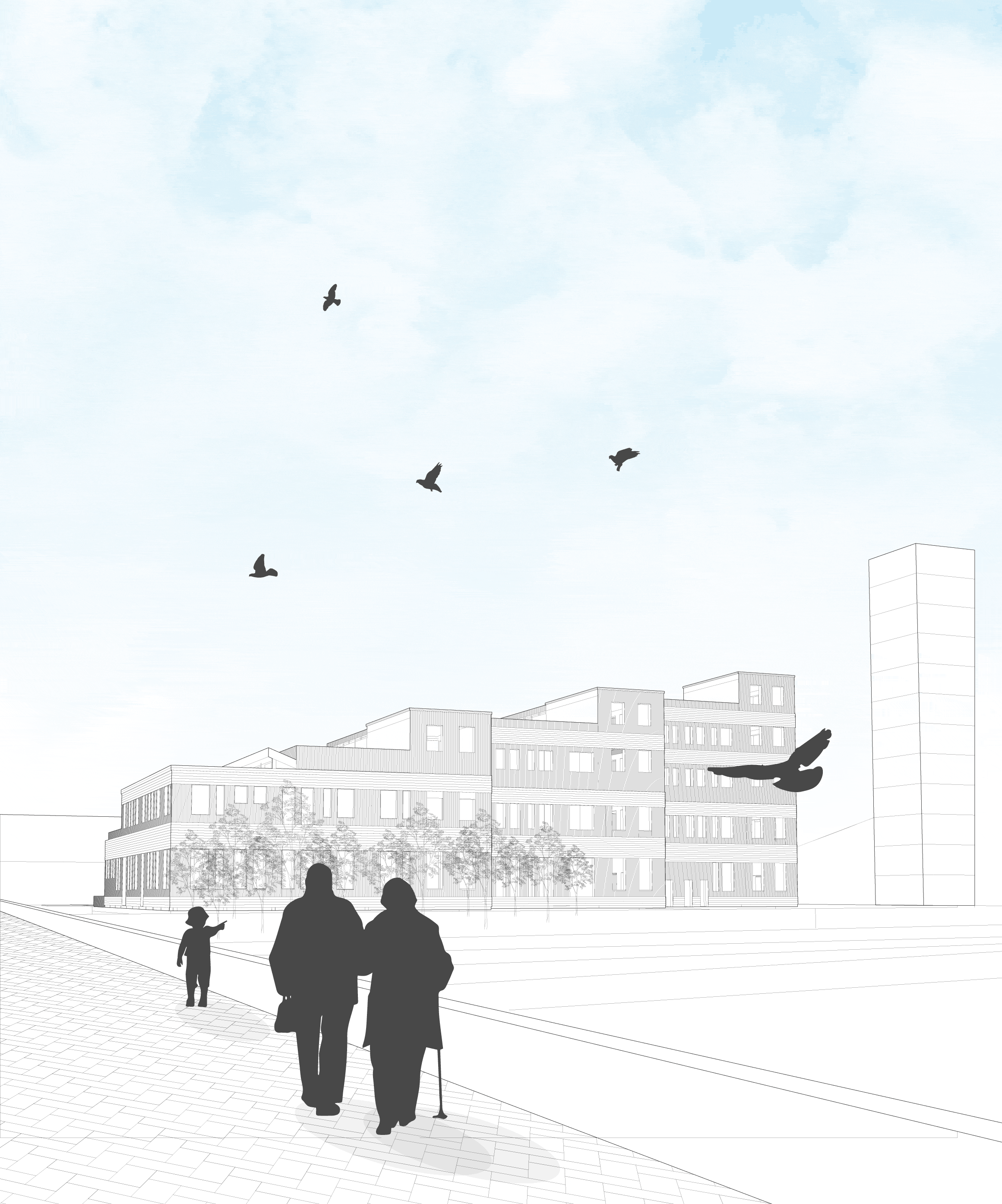 Towards the site