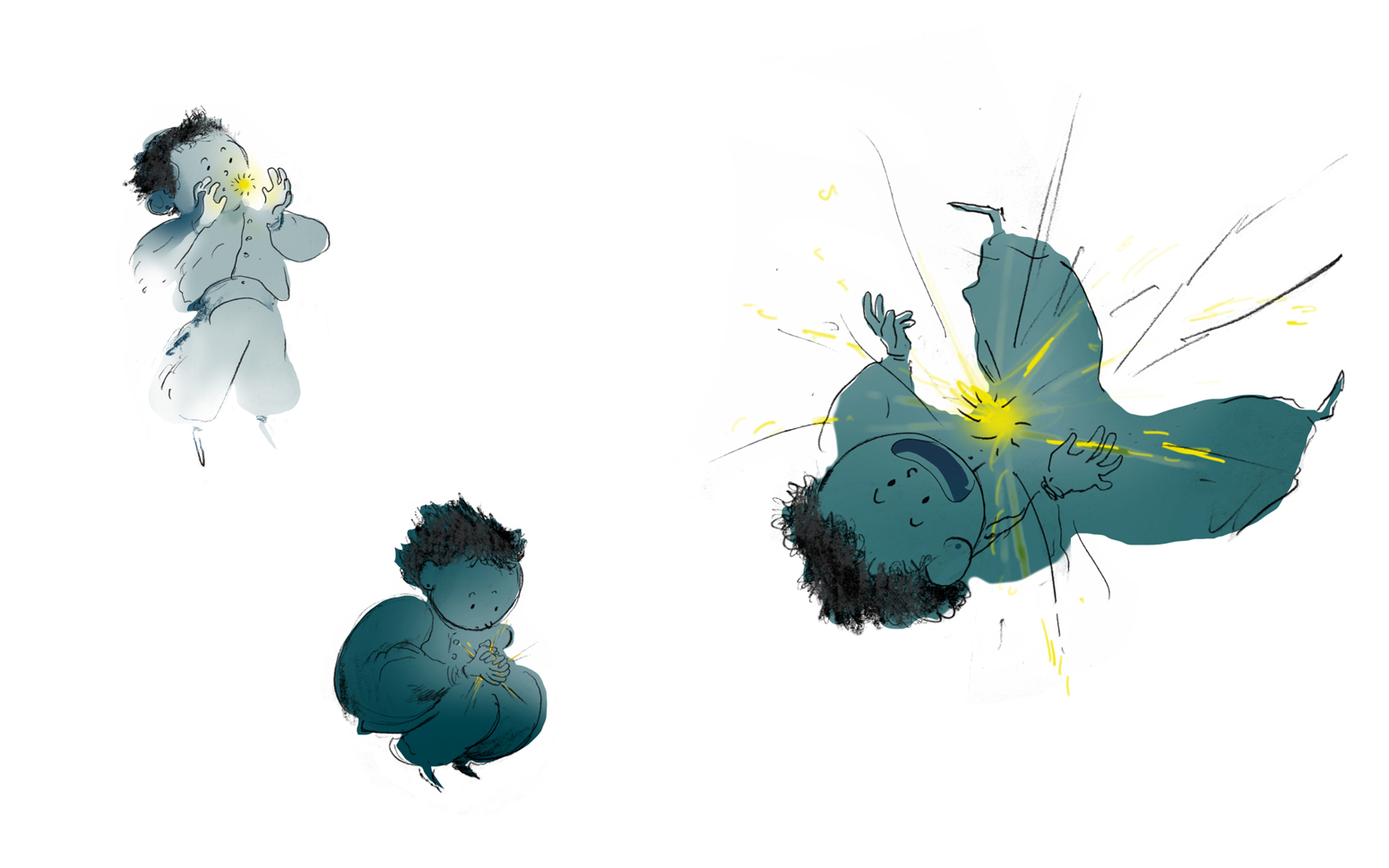 child playing with flower