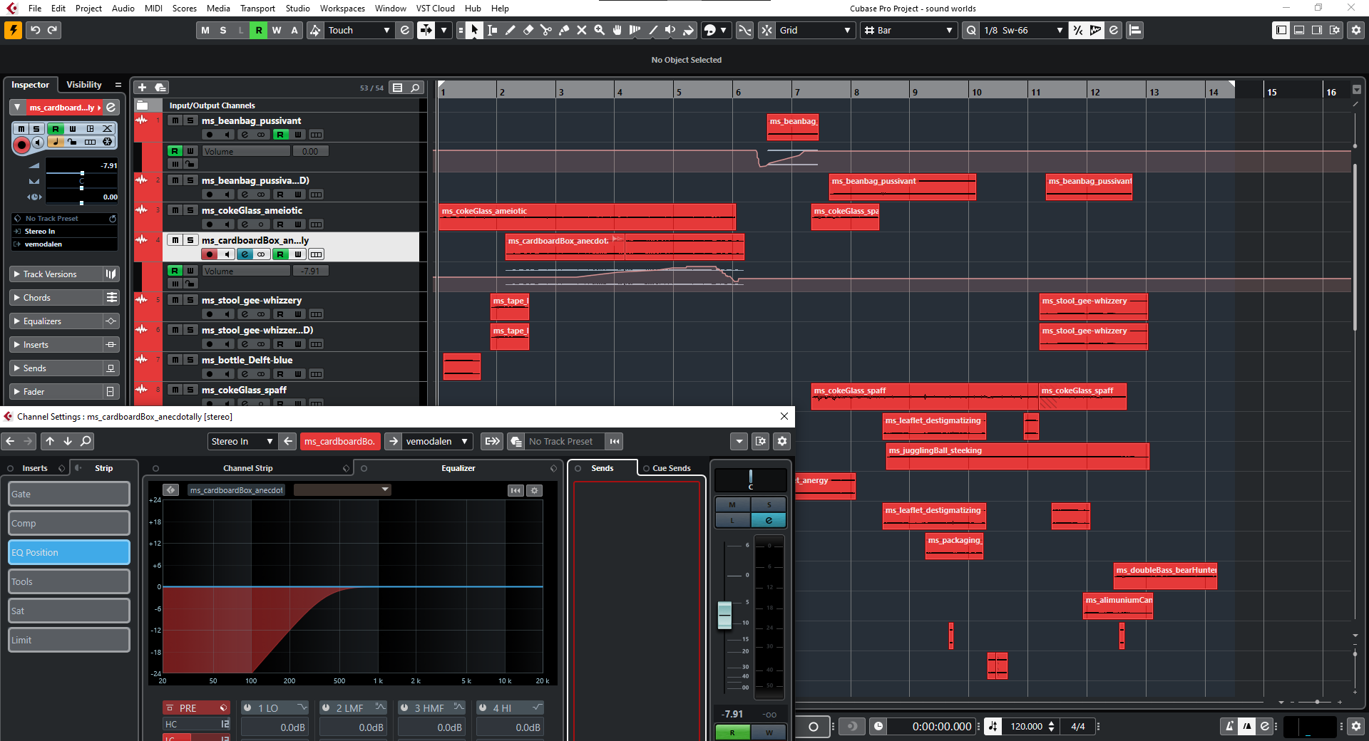 A screenshot of a Cubase session