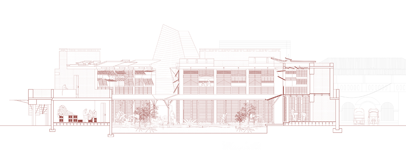 A House for a Fruit-Farmer, section through courtyard