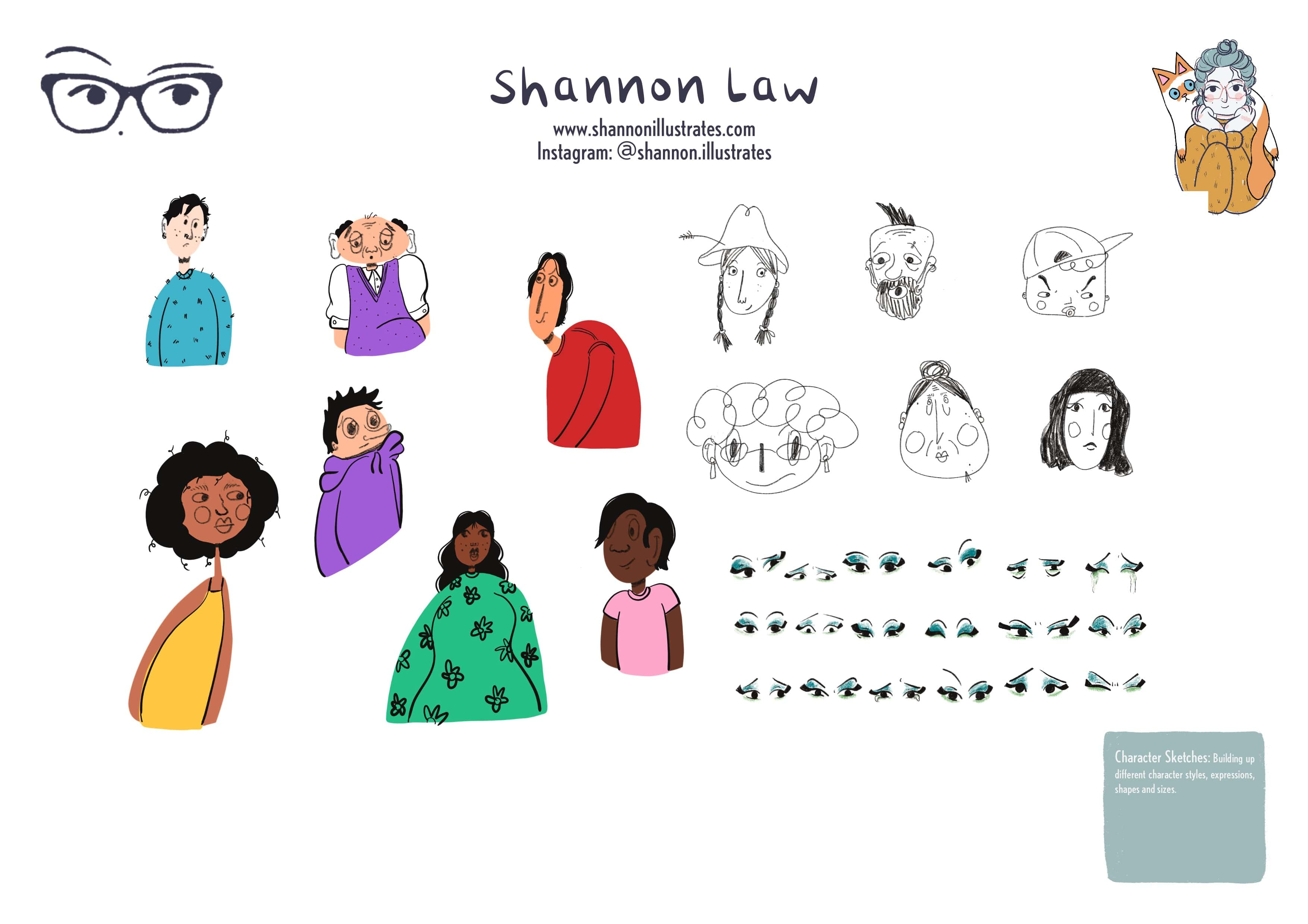 Character & emotion practice sheets