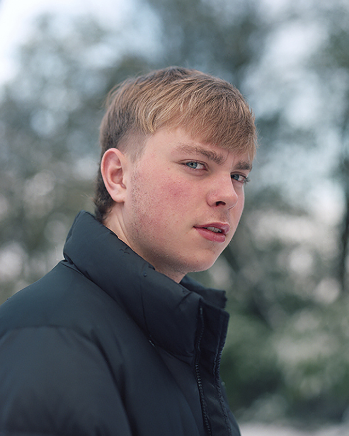 Portrait of a teenage boy in colour