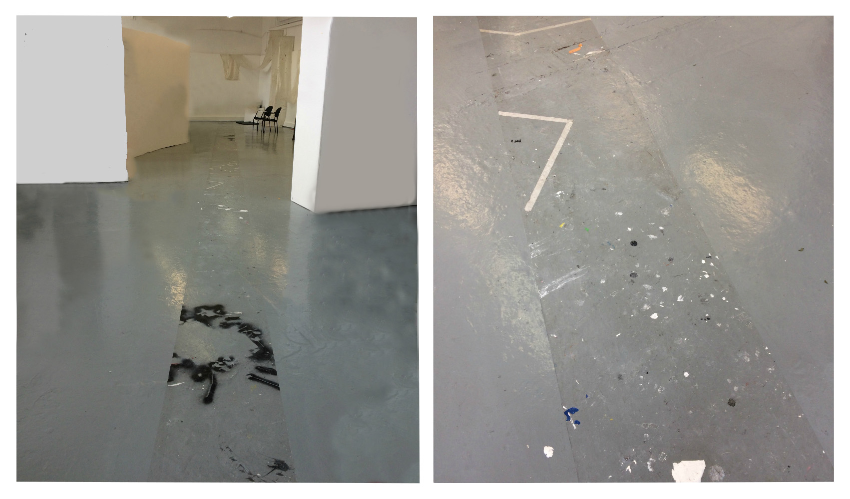 Image of the remaining path after the glue was removed